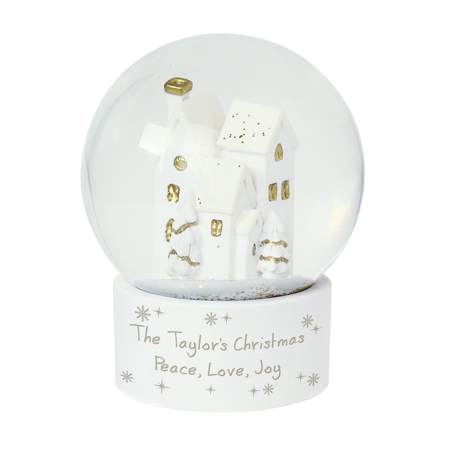 Personalised Village Scene Glitter Snow Globe