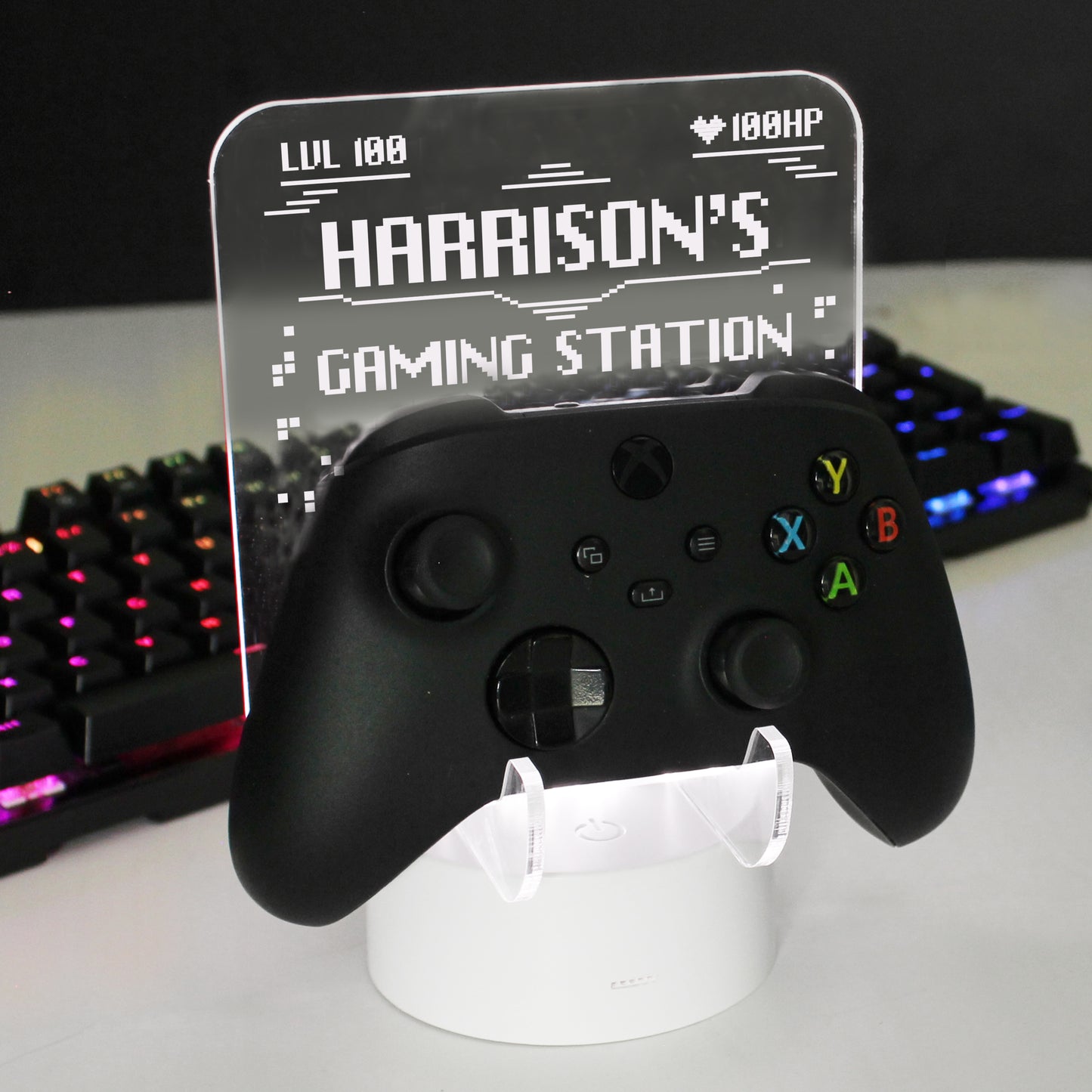 Personalised Gaming Controller Holder LED Light