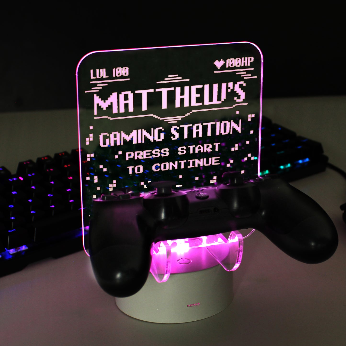 Personalised Gaming Controller Holder LED Light
