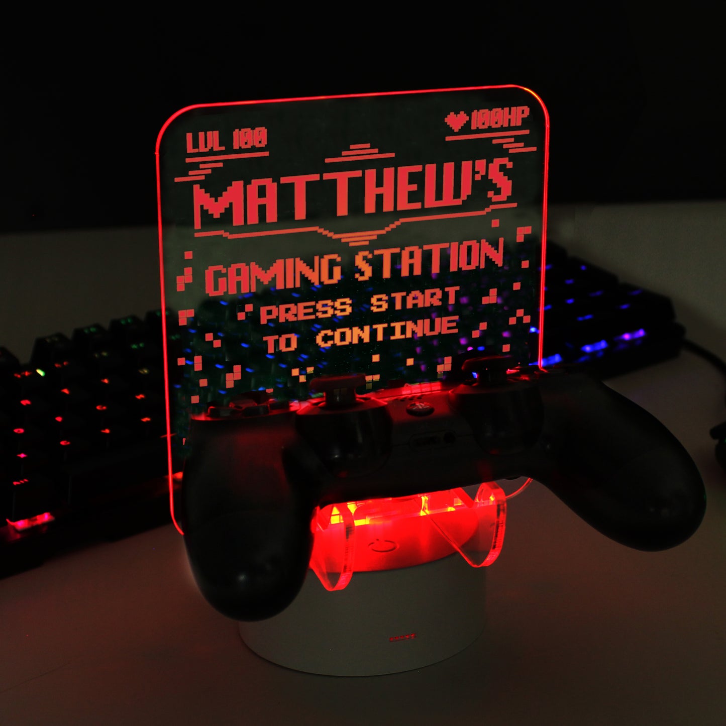 Personalised Gaming Controller Holder LED Light