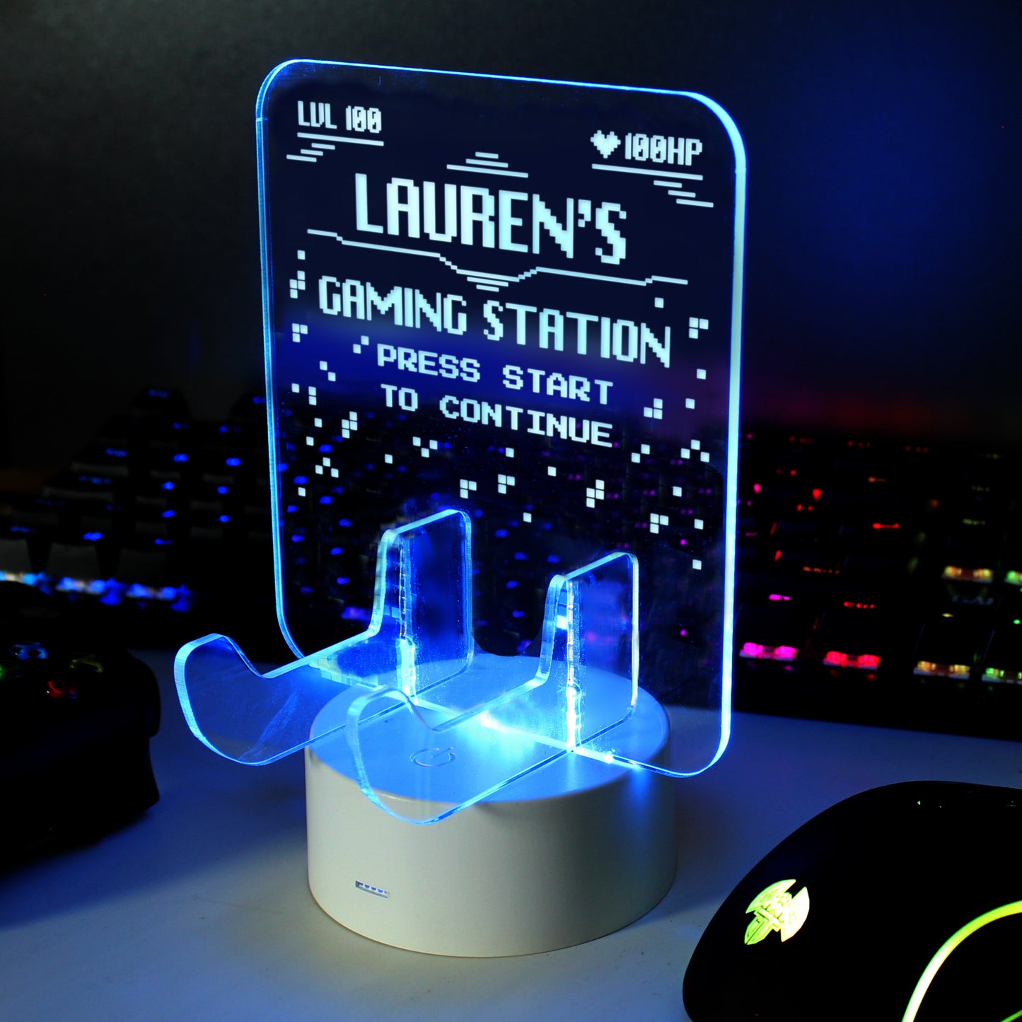 Personalised Gaming Controller Holder LED Light