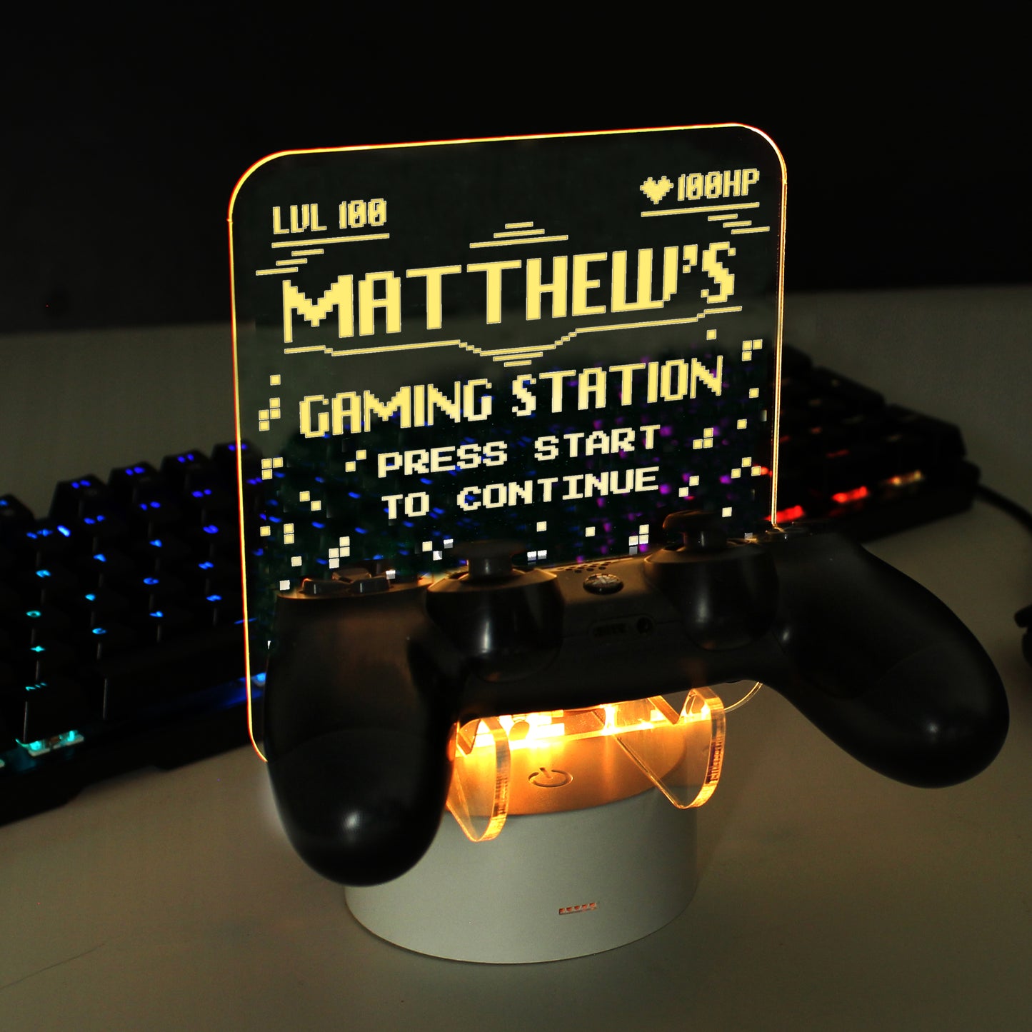 Personalised Gaming Controller Holder LED Light
