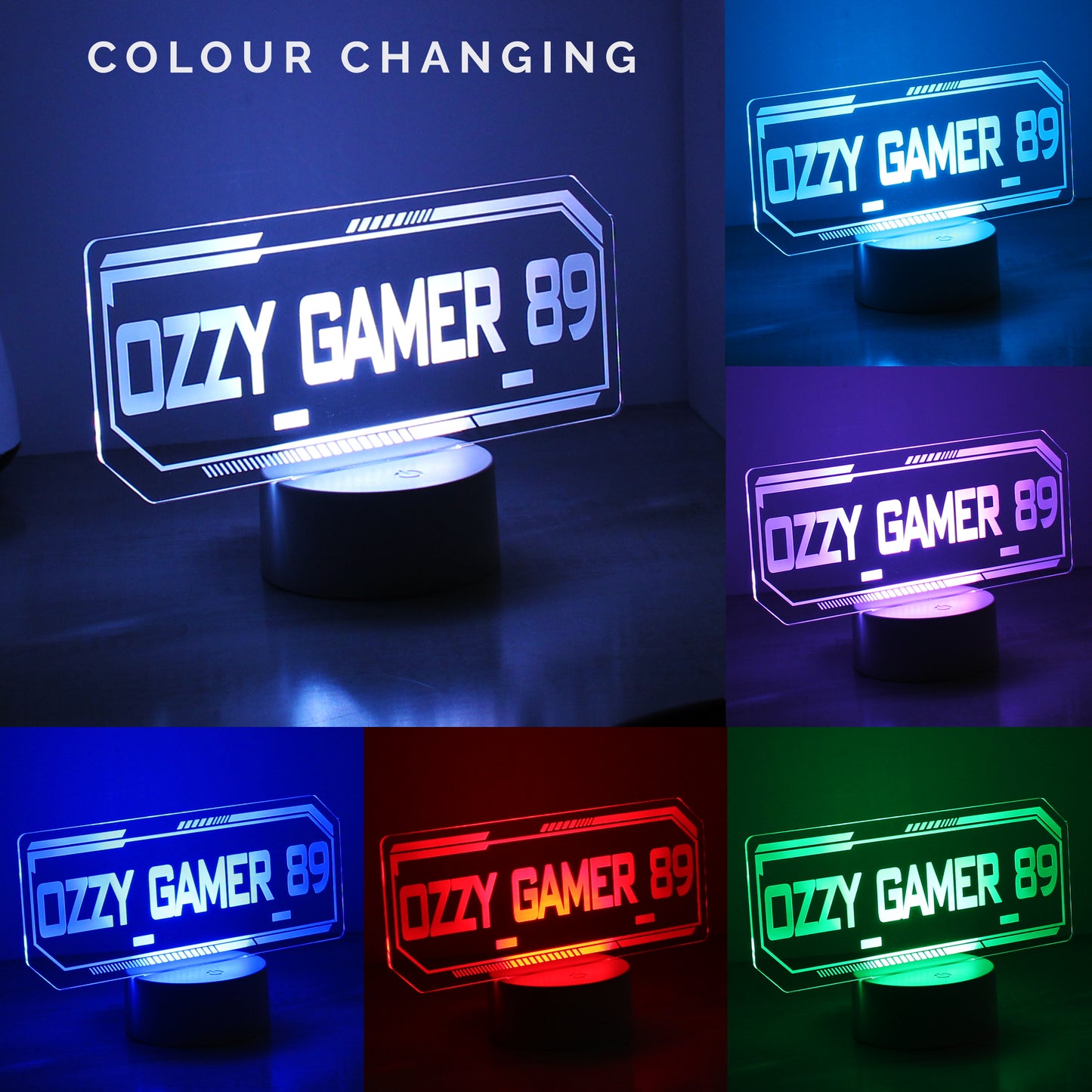 Personalised Gamer Tag LED Night Light