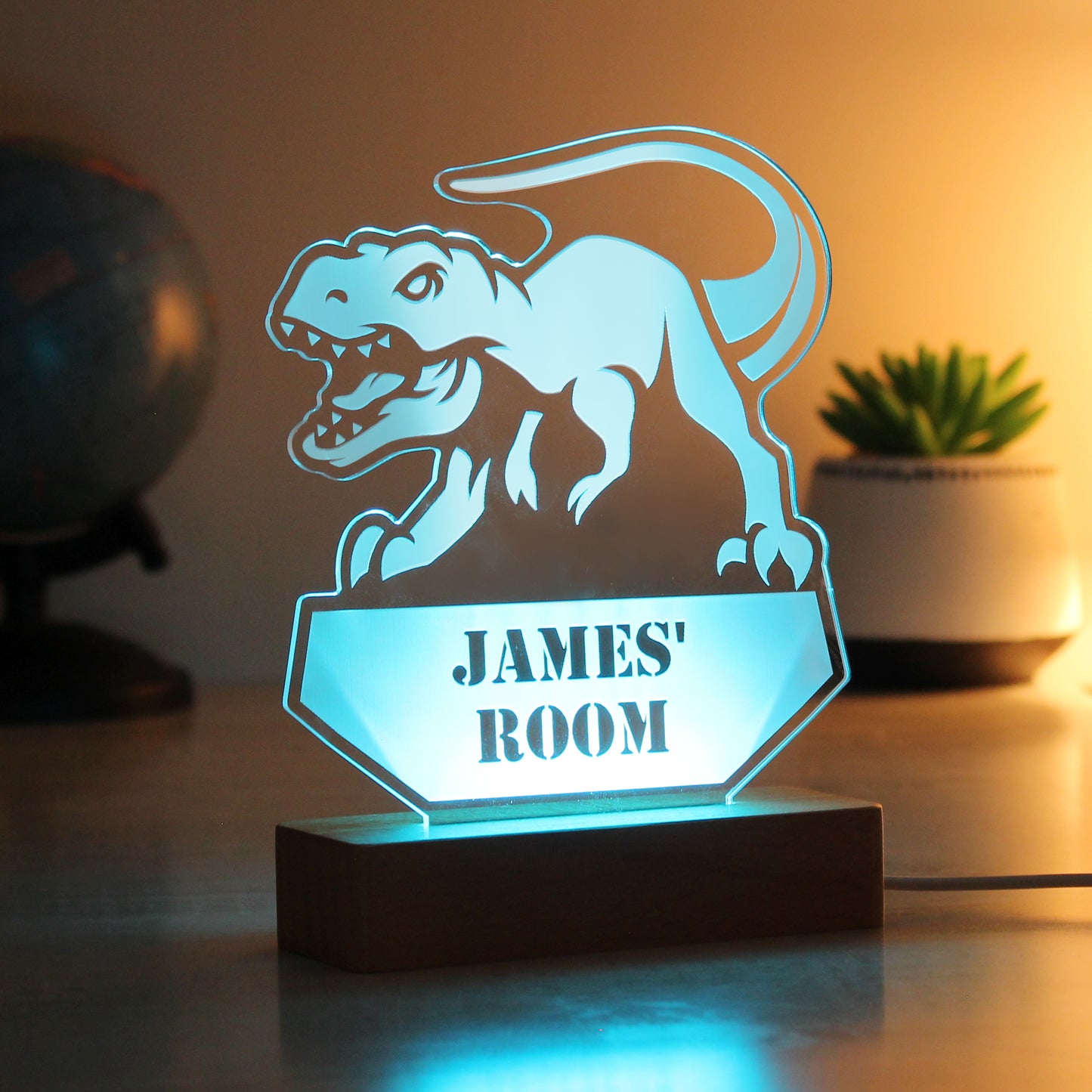 Personalised Dinosaur LED Light