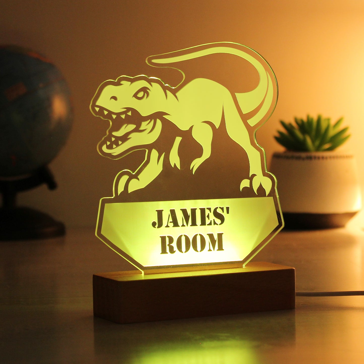 Personalised Dinosaur LED Light