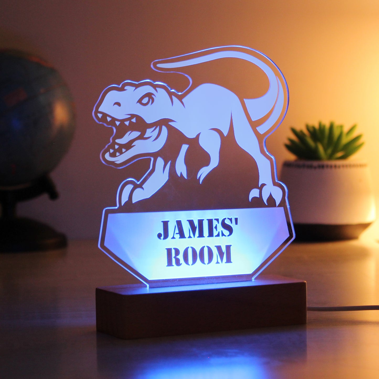 Personalised Dinosaur LED Light
