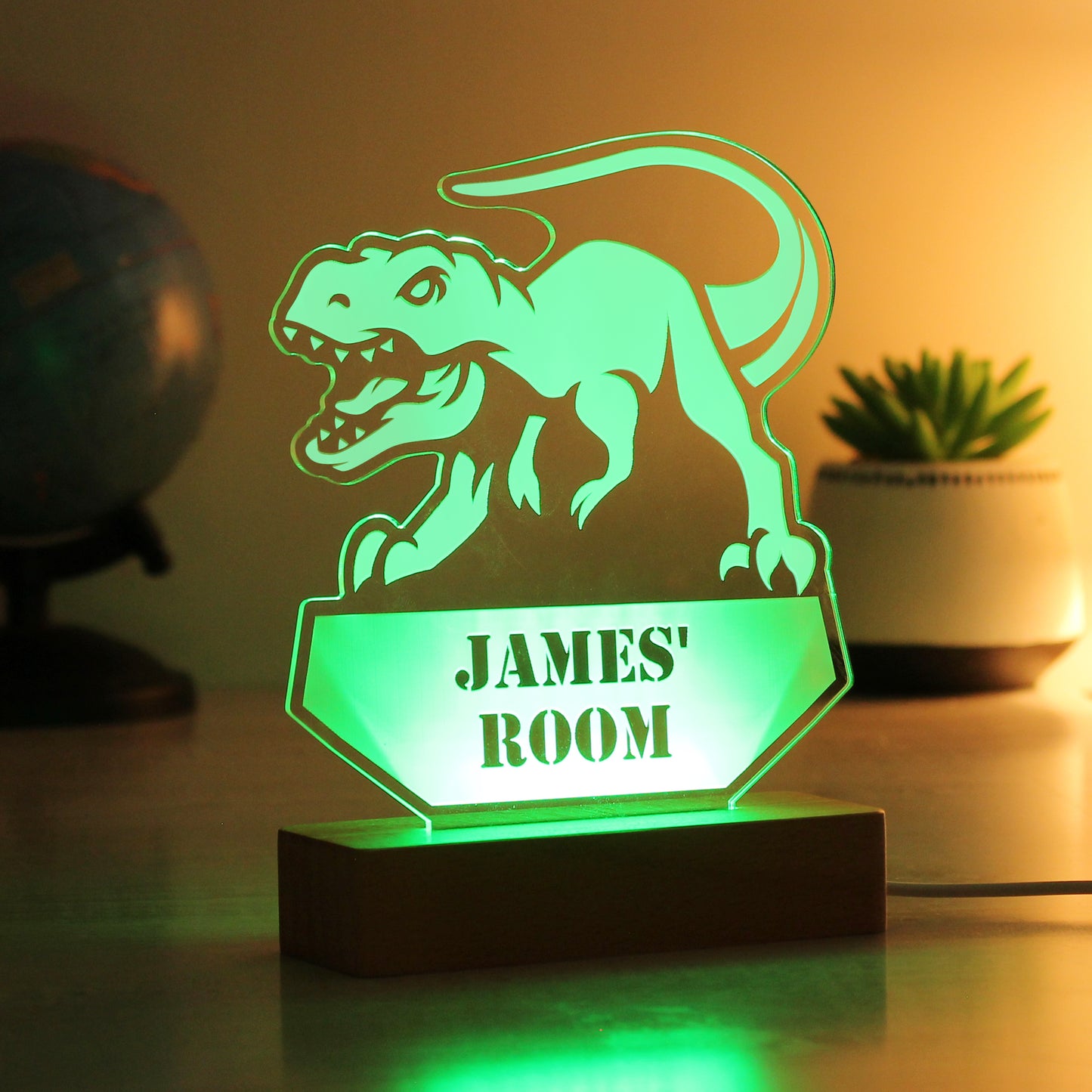 Personalised Dinosaur LED Light