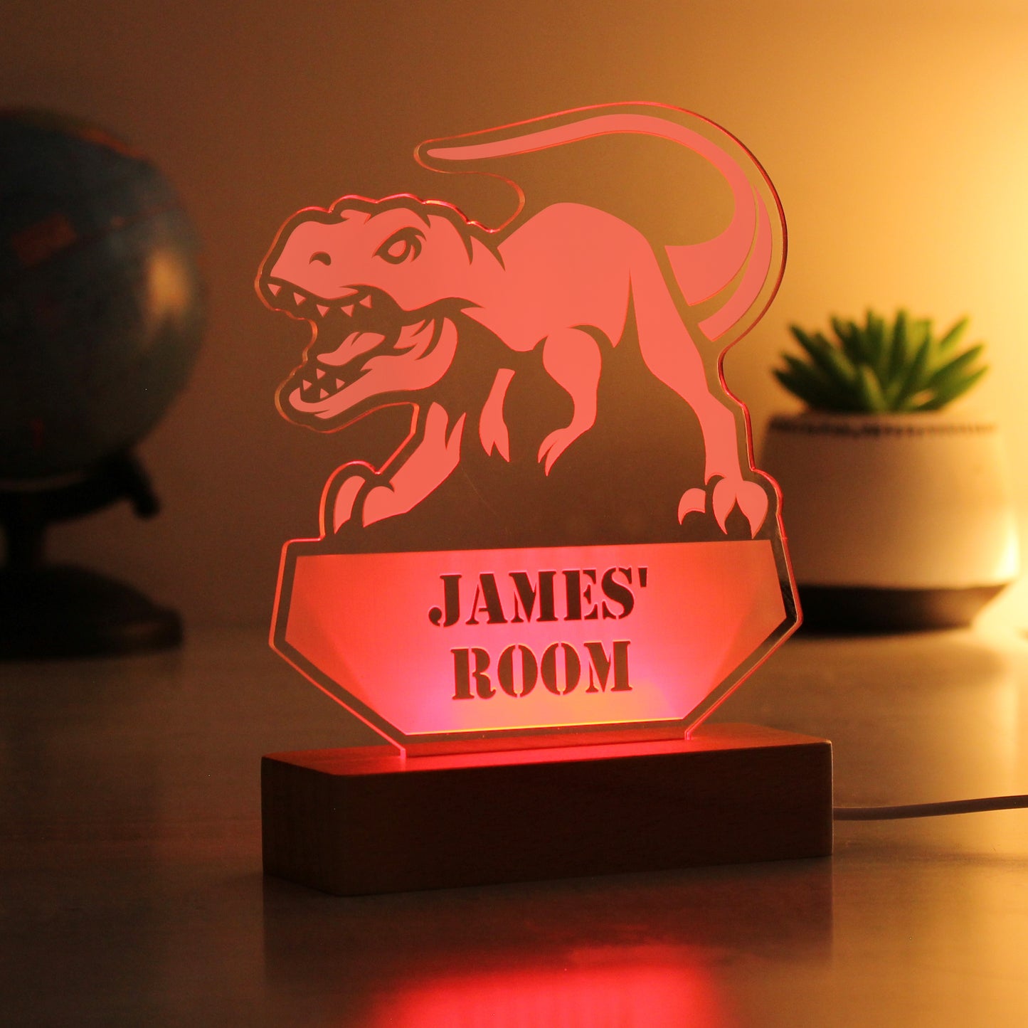Personalised Dinosaur LED Light