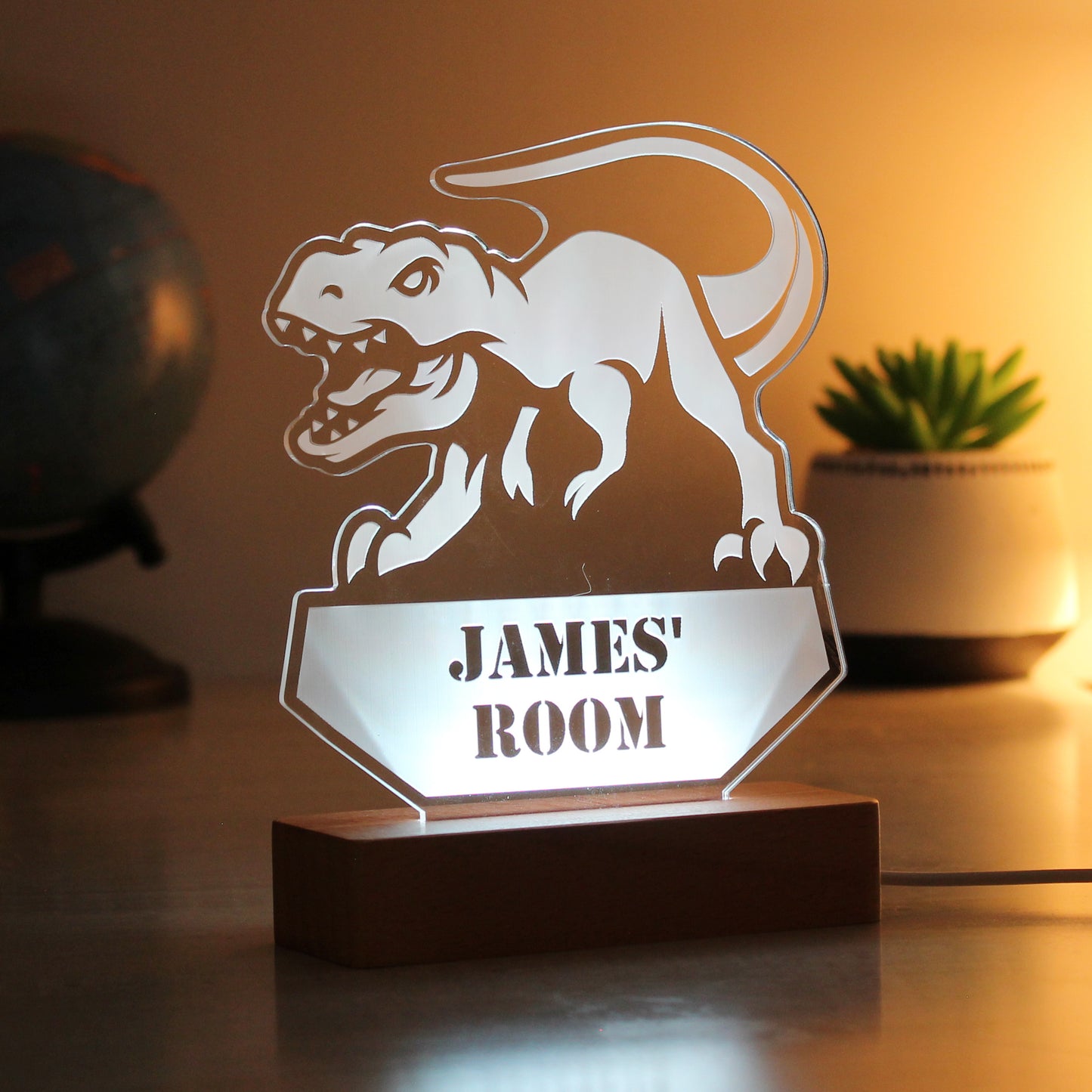 Personalised Dinosaur LED Light