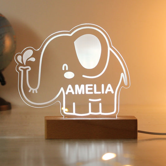Personalised Elephant LED Light