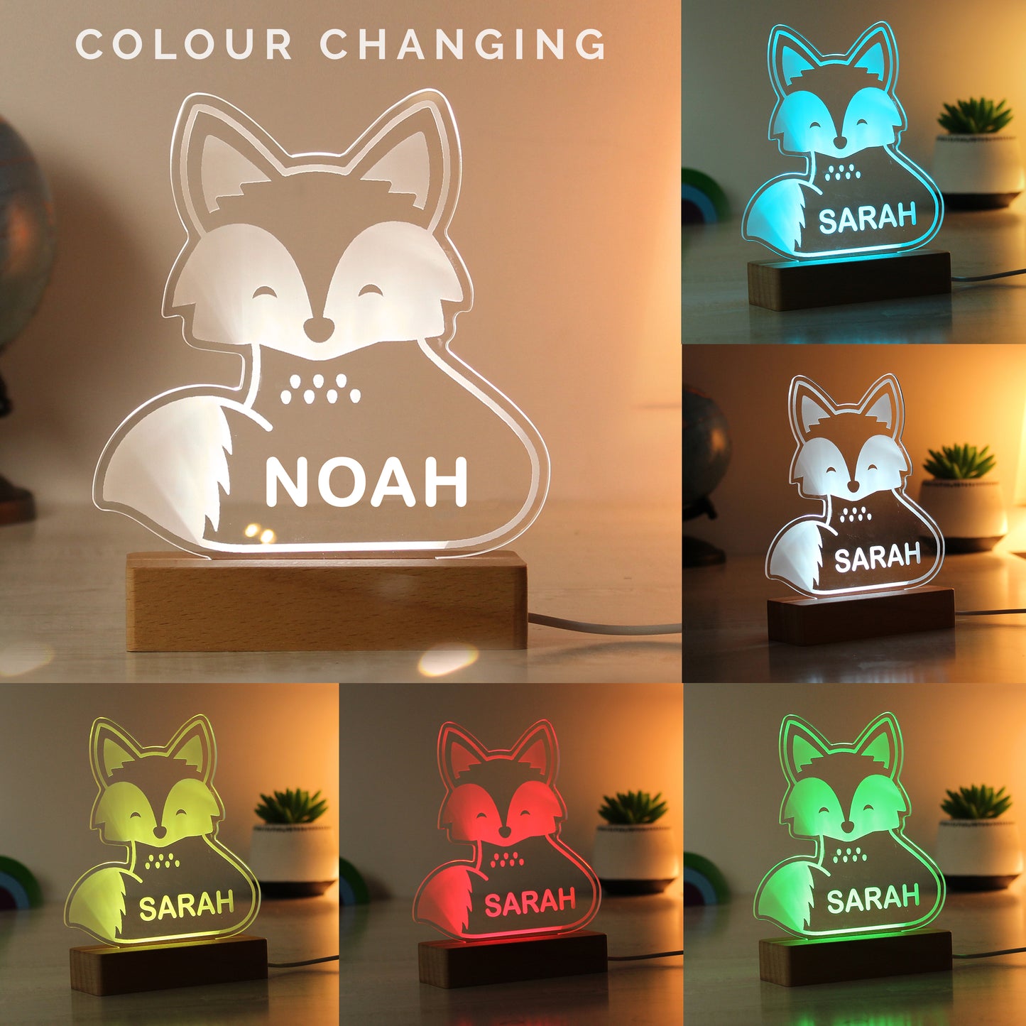 Personalised Fox LED Light