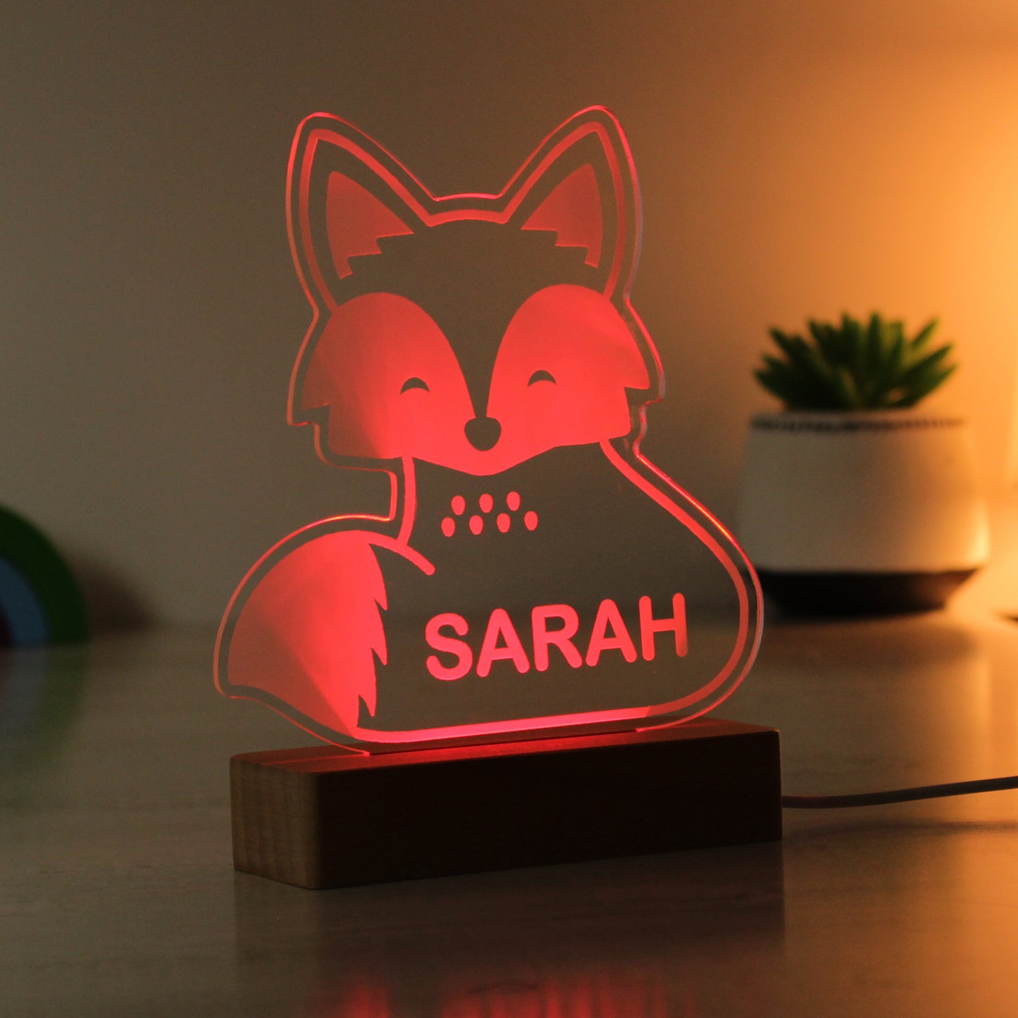 Personalised Fox LED Light