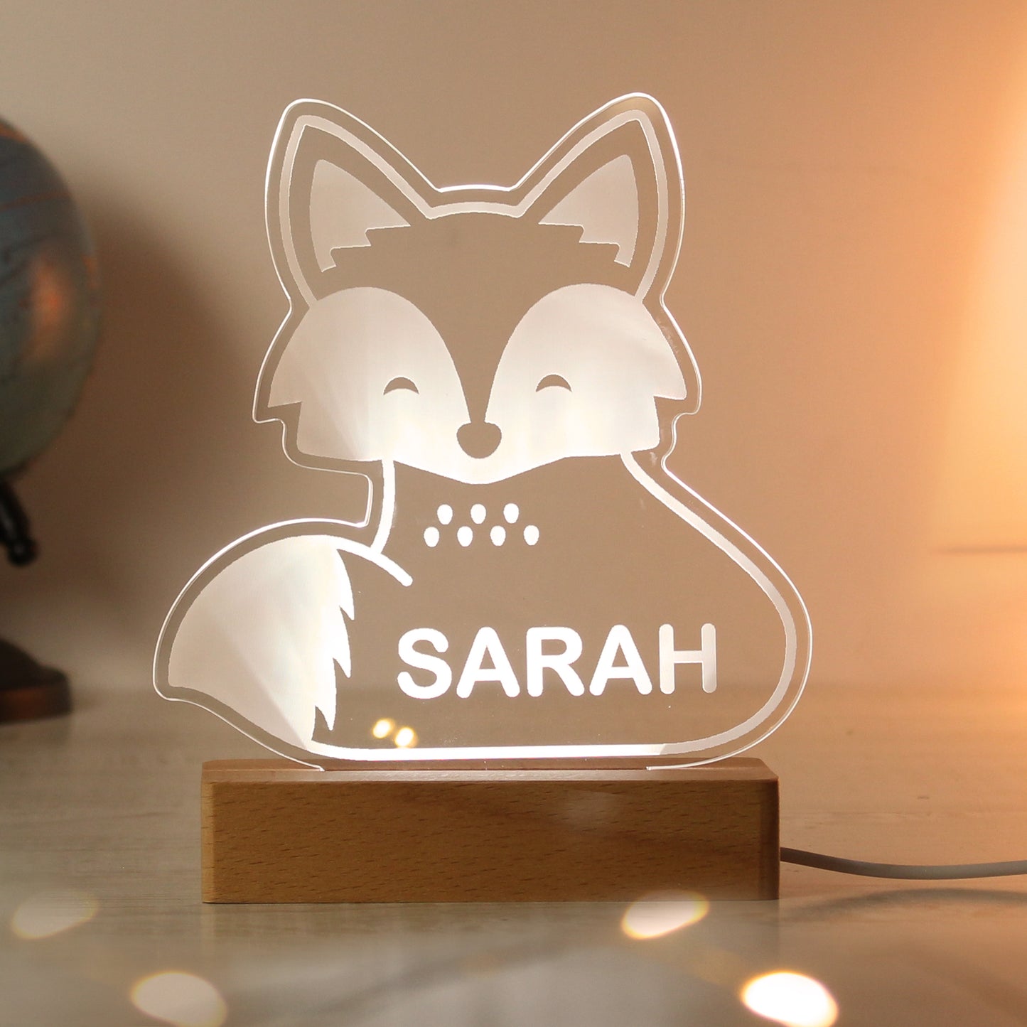 Personalised Fox LED Light