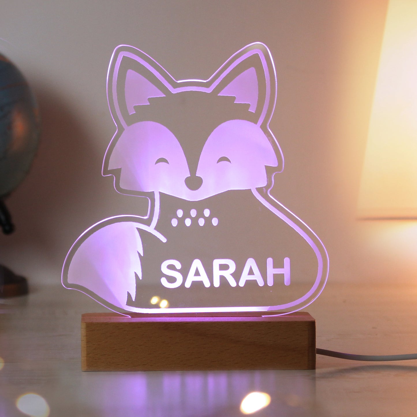 Personalised Fox LED Light