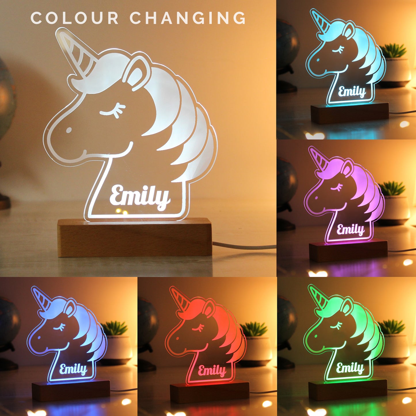 Personalised Unicorn LED Light