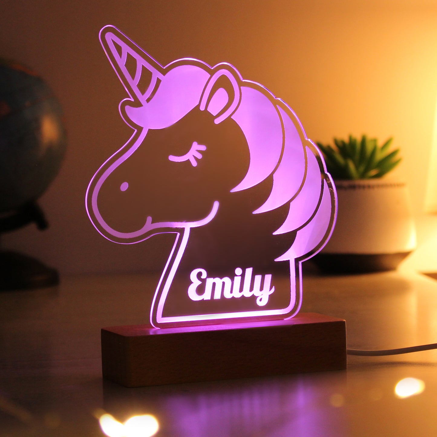 Personalised Unicorn LED Light