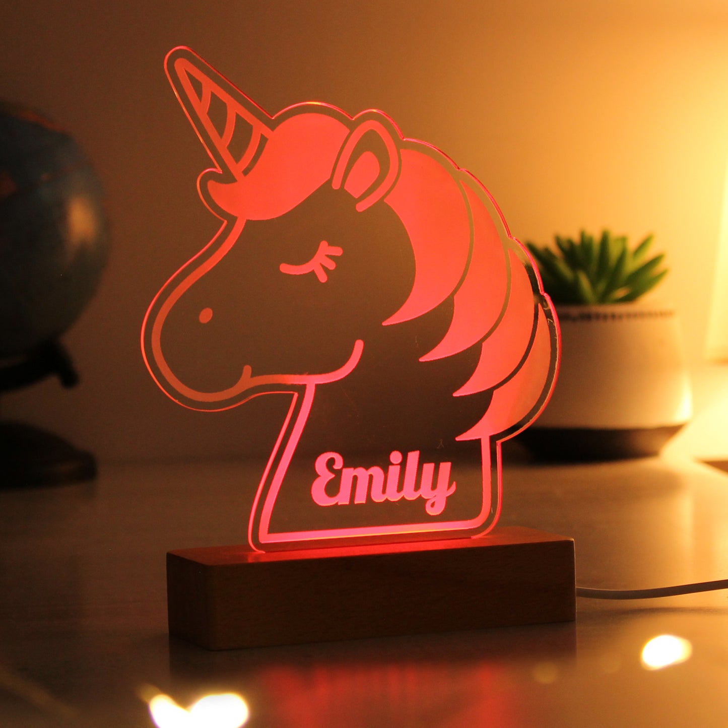 Personalised Unicorn LED Light