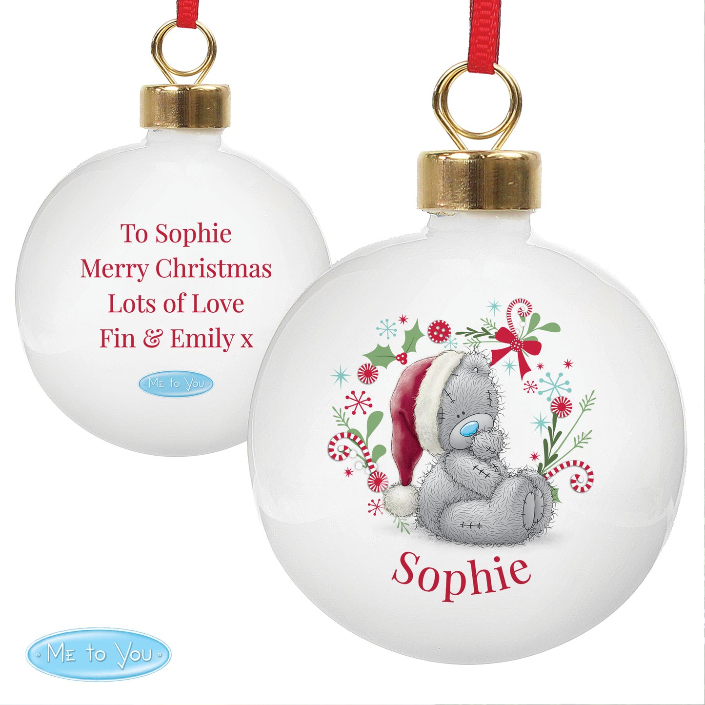 Personalised Me To You Tatty Bear Christmas Bauble
