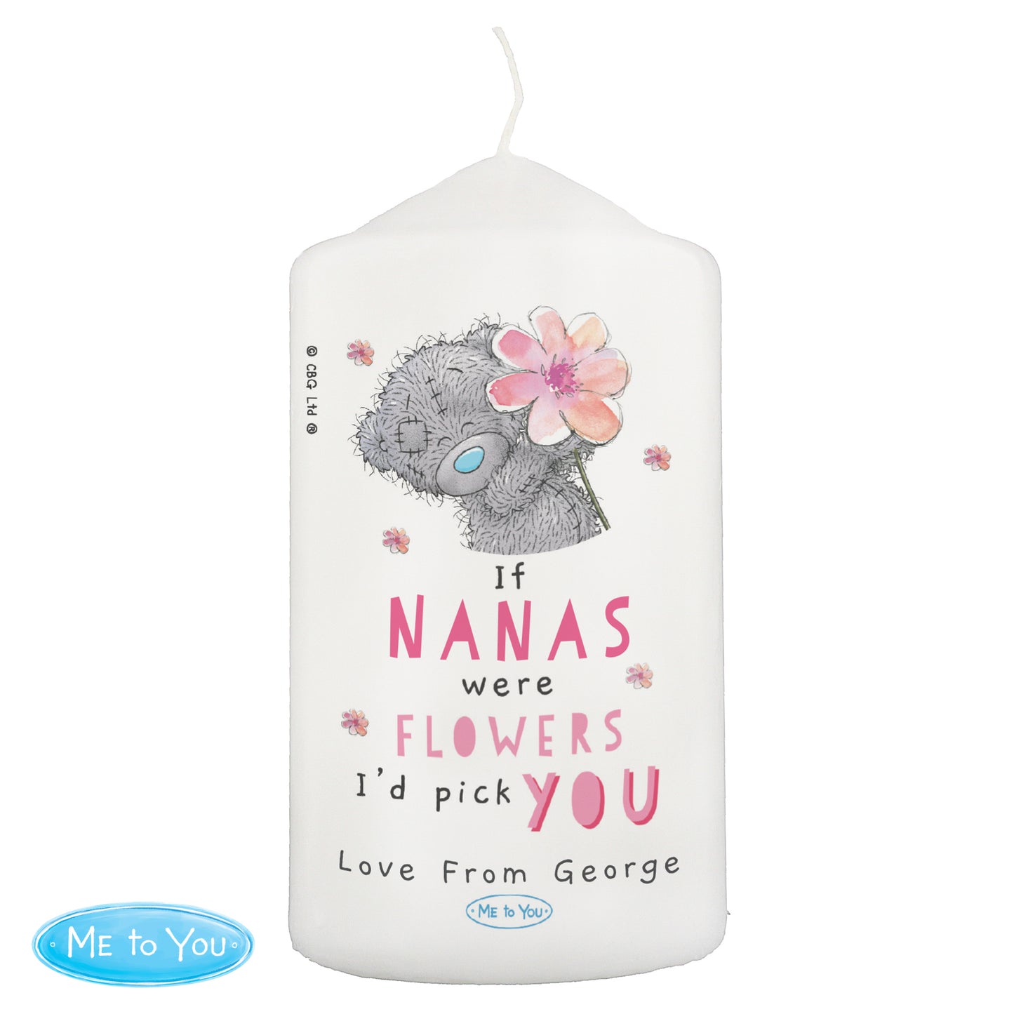 Personalised Me To You If... Were Flowers Pillar Candle