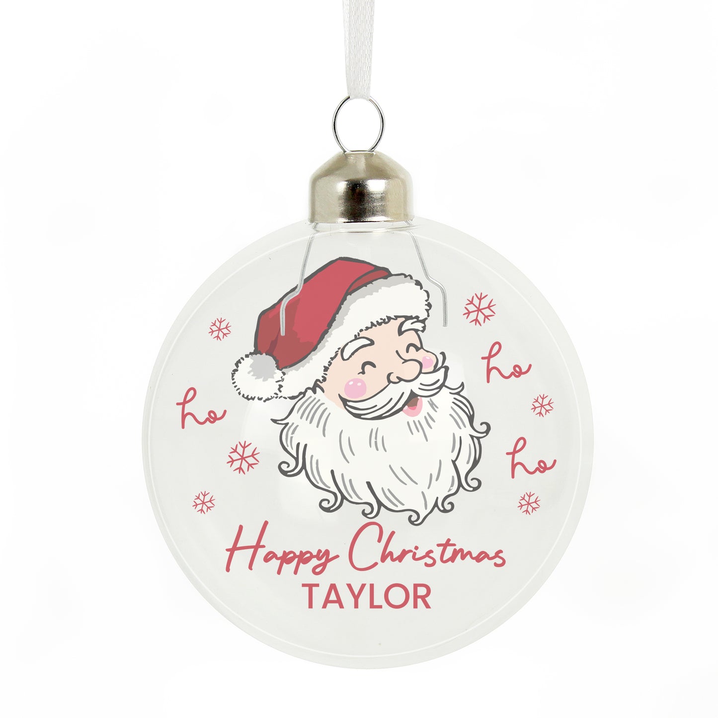 Personalised Santa Glass Christmas Bauble