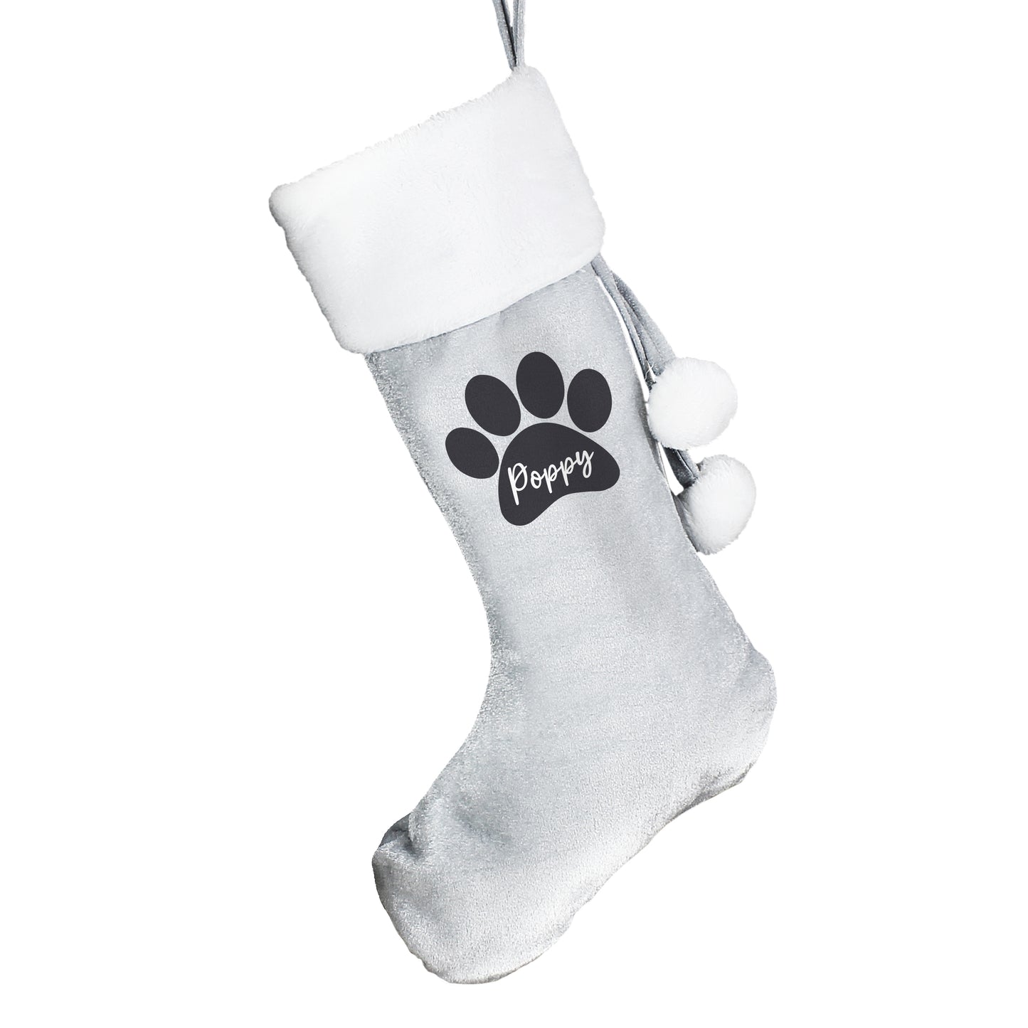 Personalised Paw Print Christmas Stocking For Pets