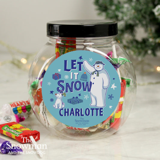 Personalised The Snowman And The Snowdog Sweet Jar – Stocking Filler