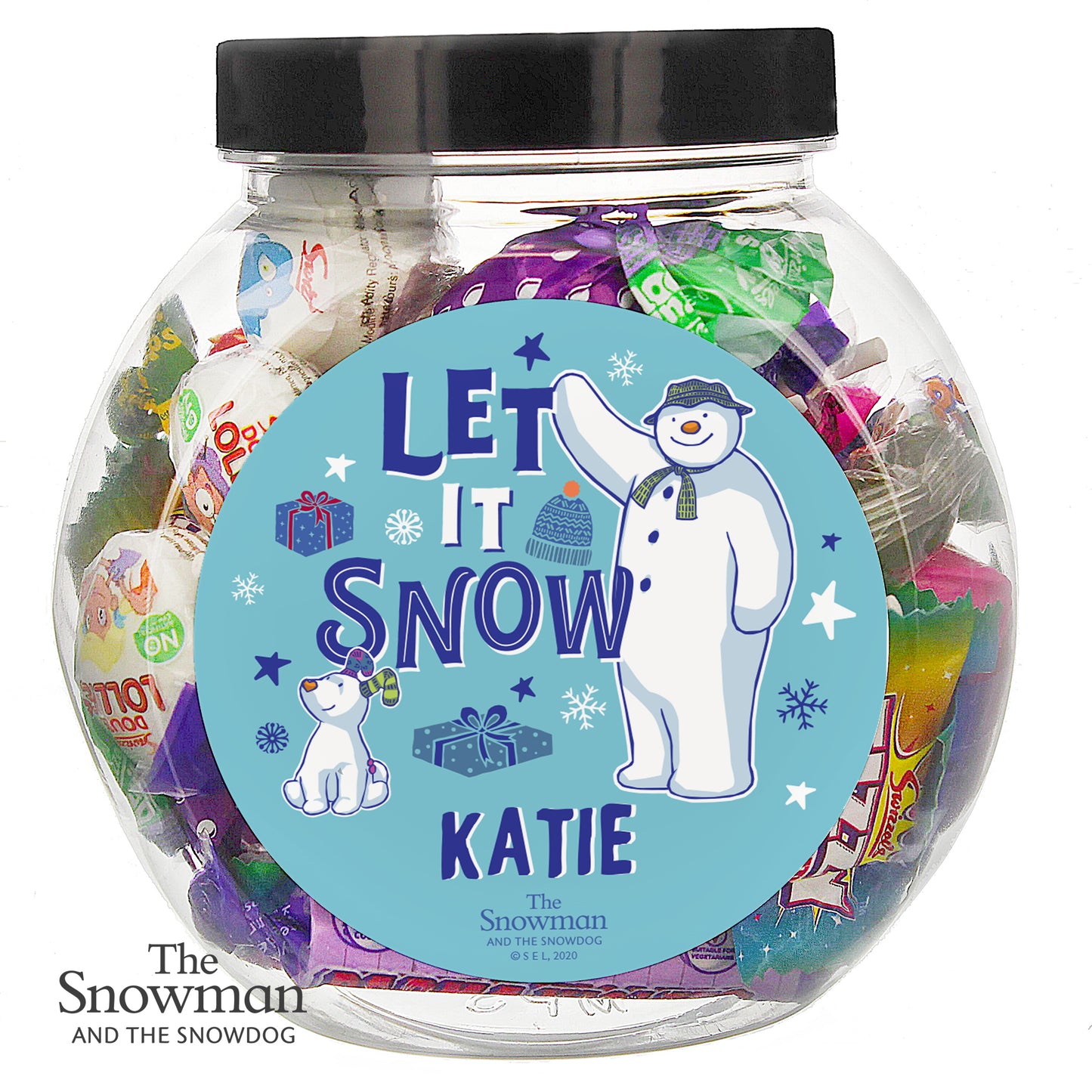 Personalised The Snowman And The Snowdog Sweet Jar – Stocking Filler