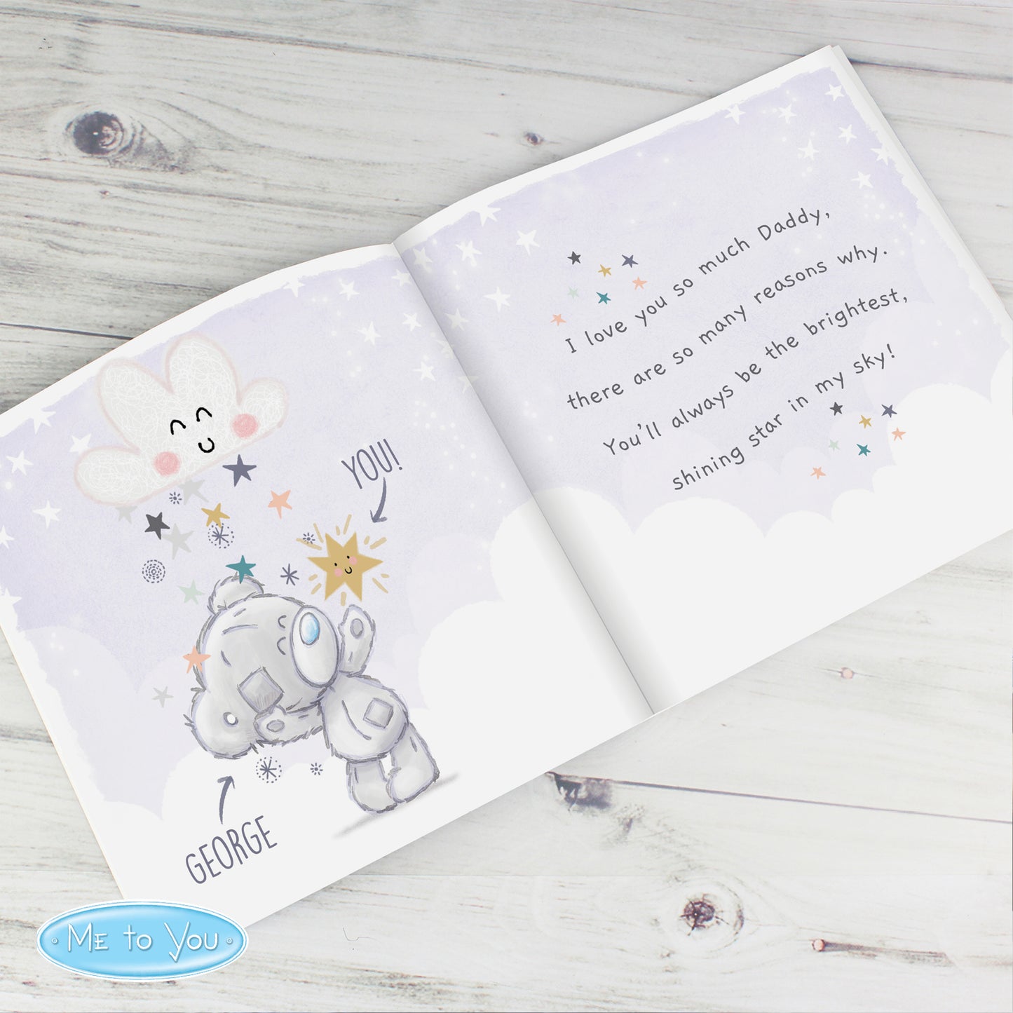 Personalised Tiny Tatty Teddy 'Daddy You're A Star' Father's Day Poem Book