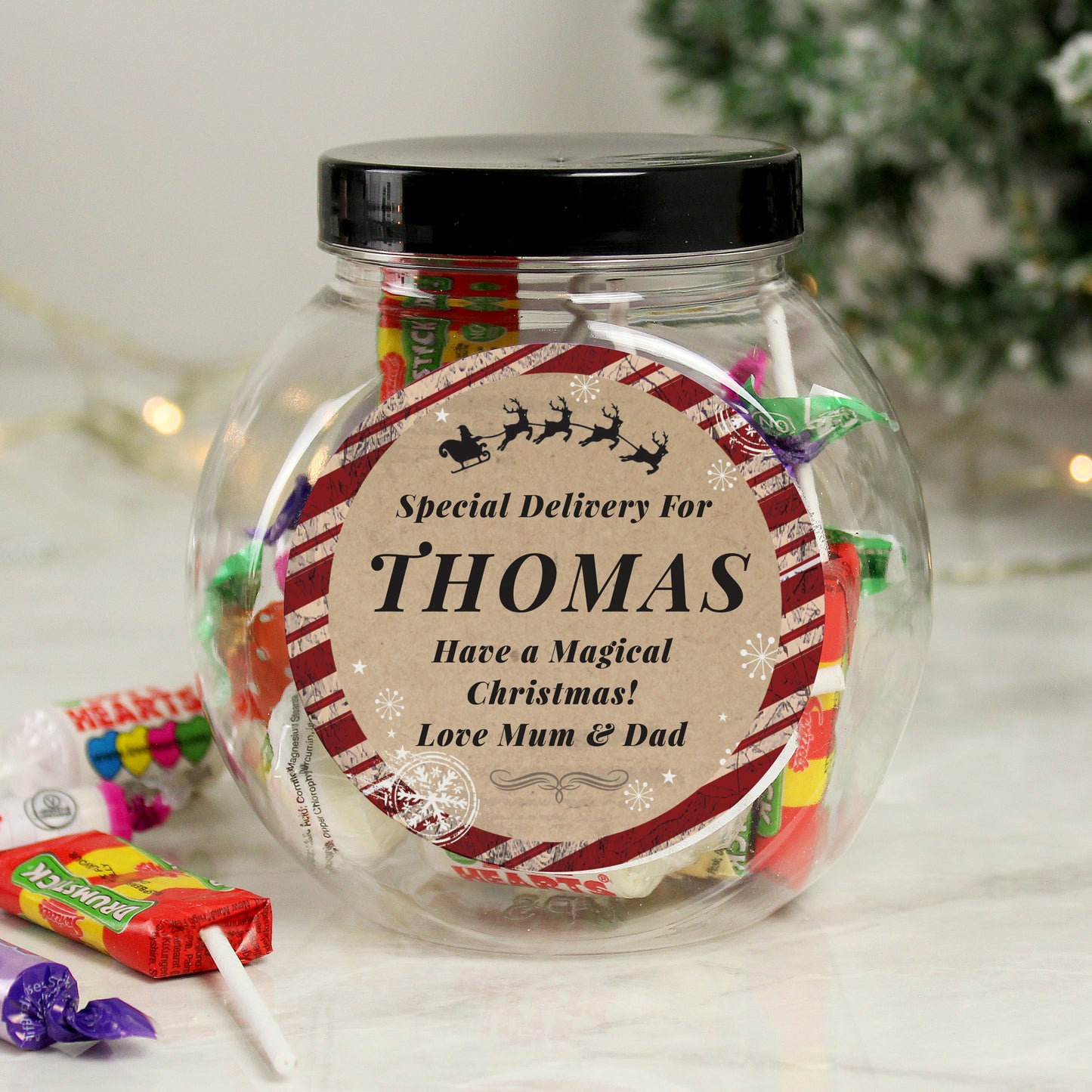 Personalised Special Delivery Sweet Jar – Stocking Filler