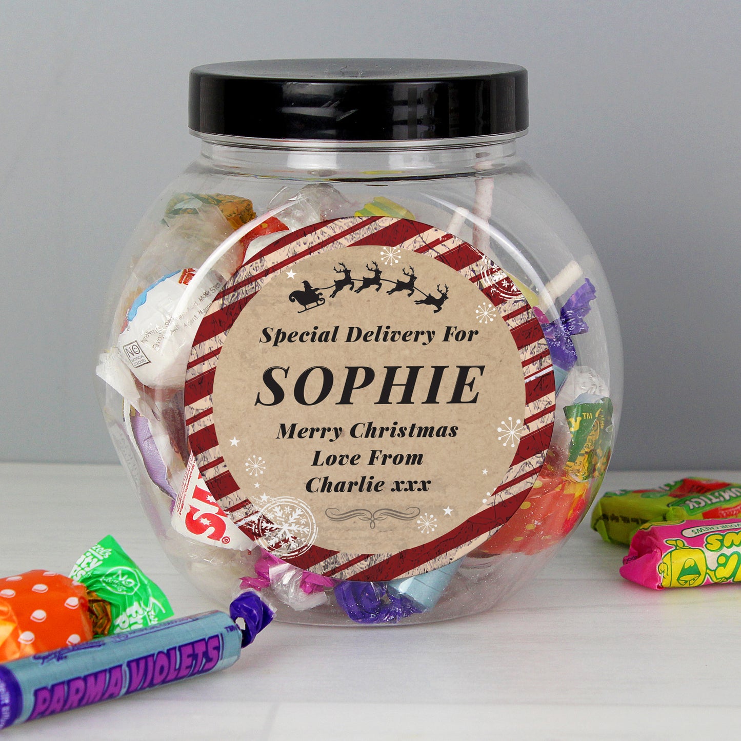 Personalised Special Delivery Sweet Jar – Stocking Filler