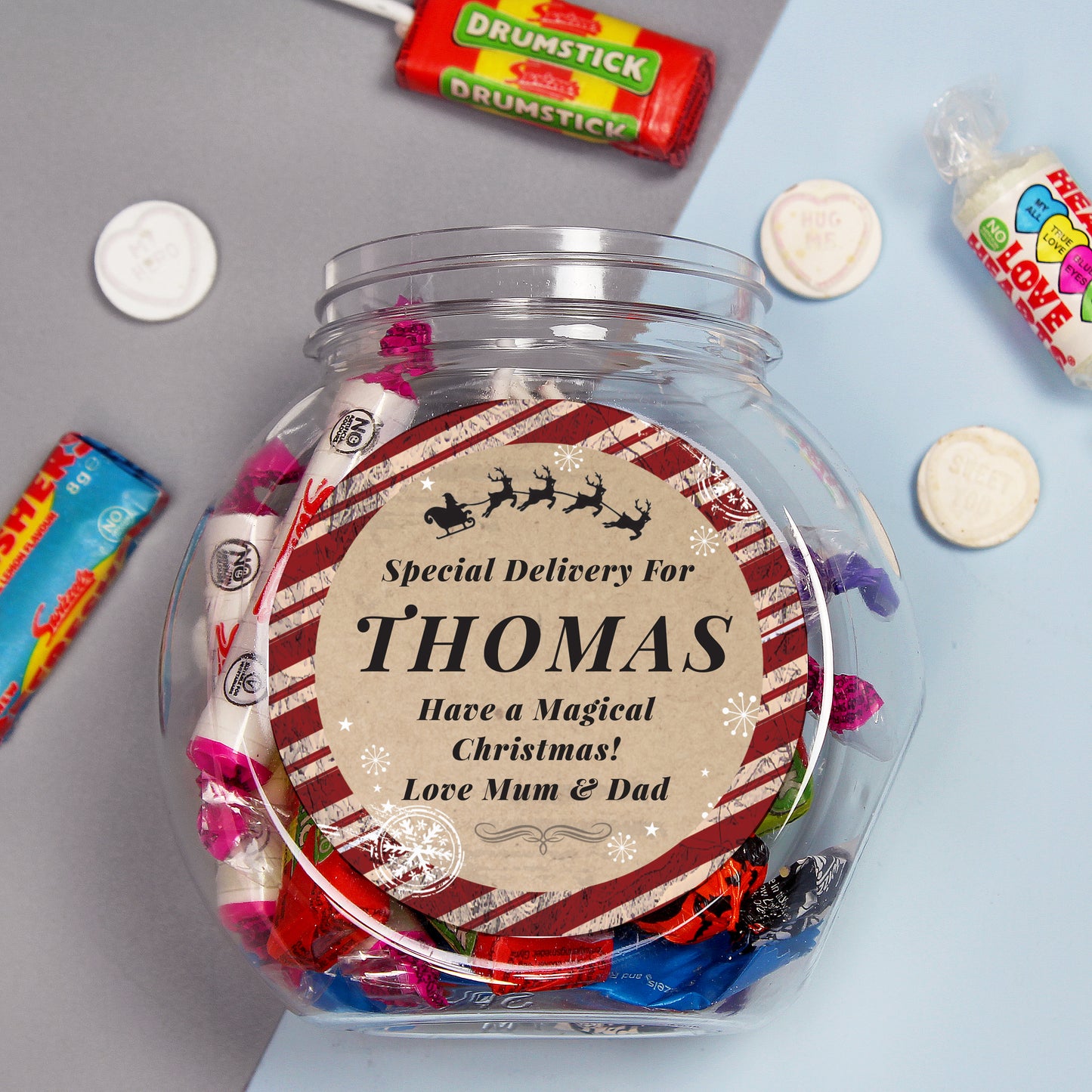 Personalised Special Delivery Sweet Jar – Stocking Filler