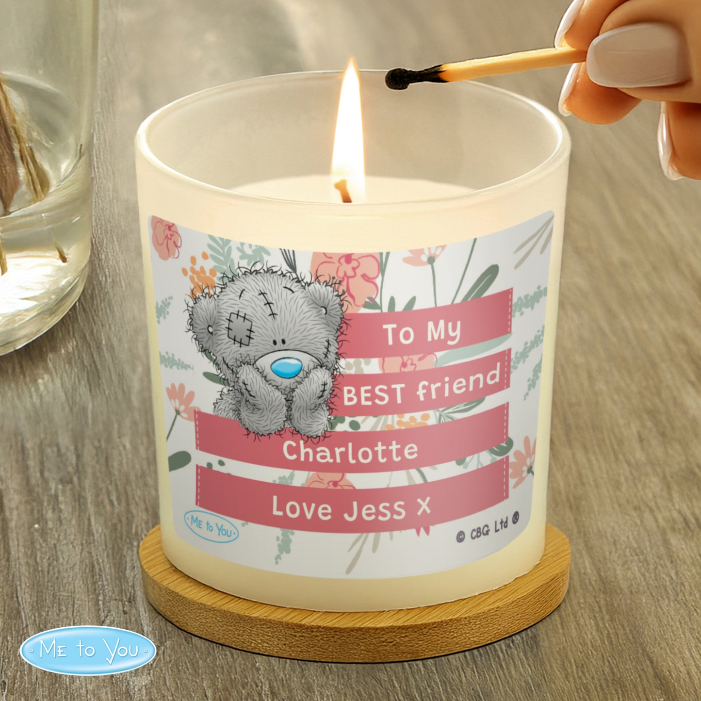 Personalised Me To You Floral Scented Jar Candle