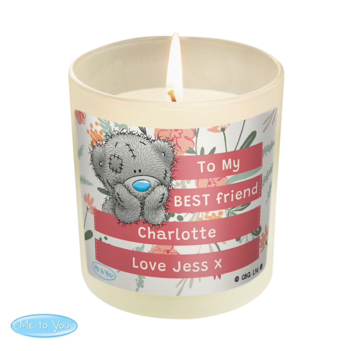 Personalised Me To You Floral Scented Jar Candle