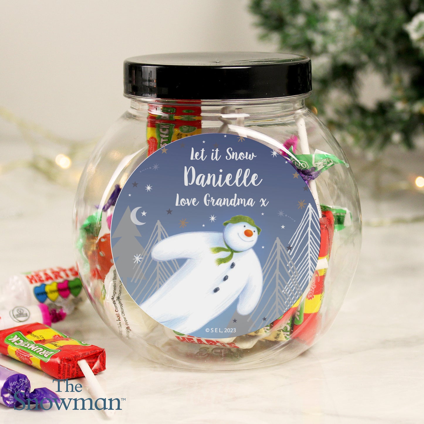 Personalised The Snowman Sweet Jar