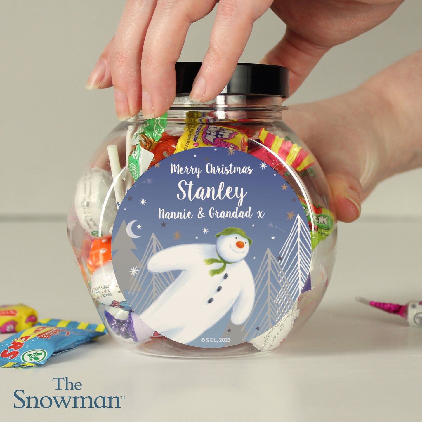 Personalised The Snowman Sweet Jar
