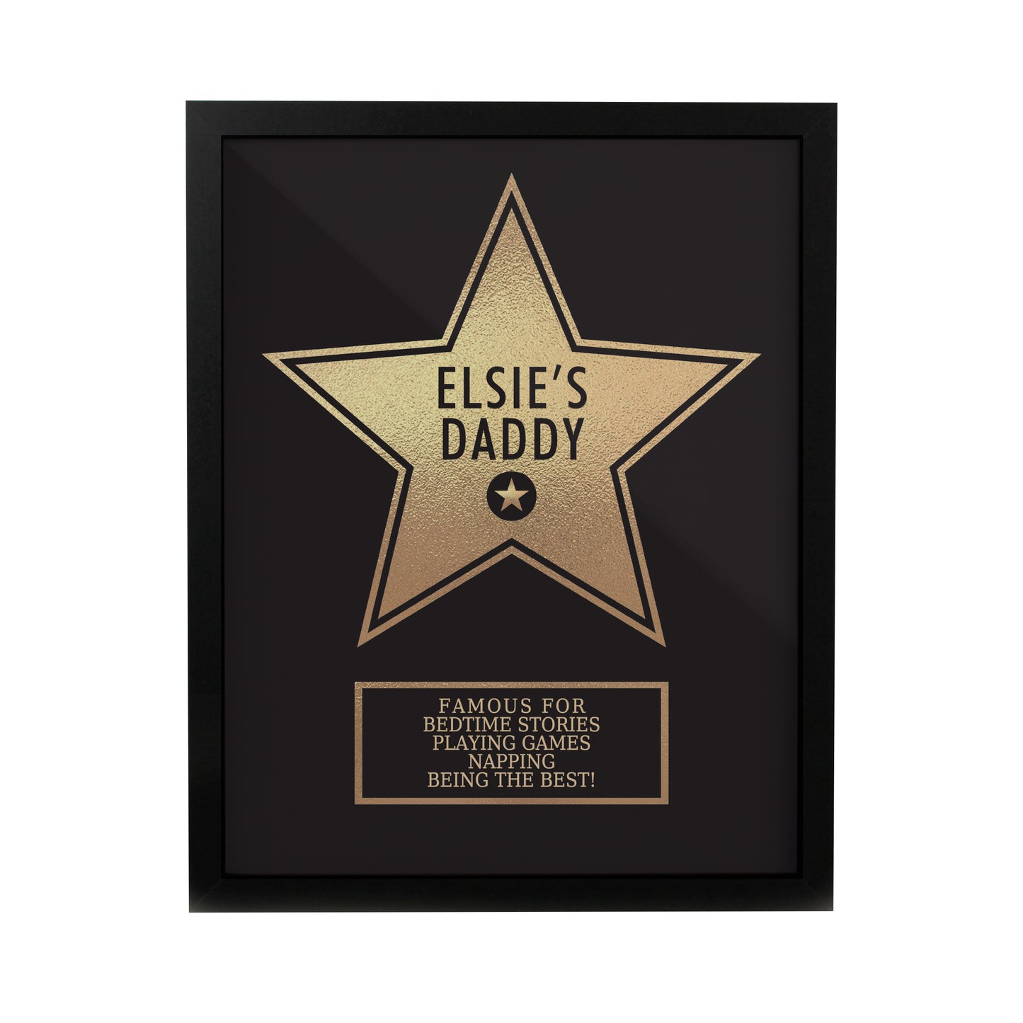 Personalised Father's Day Star Award Black Framed Print