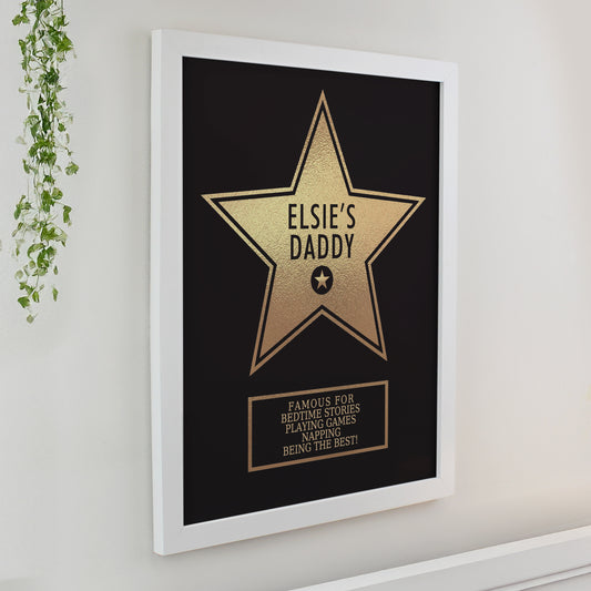 Personalised Father's Day Star Award Framed Print