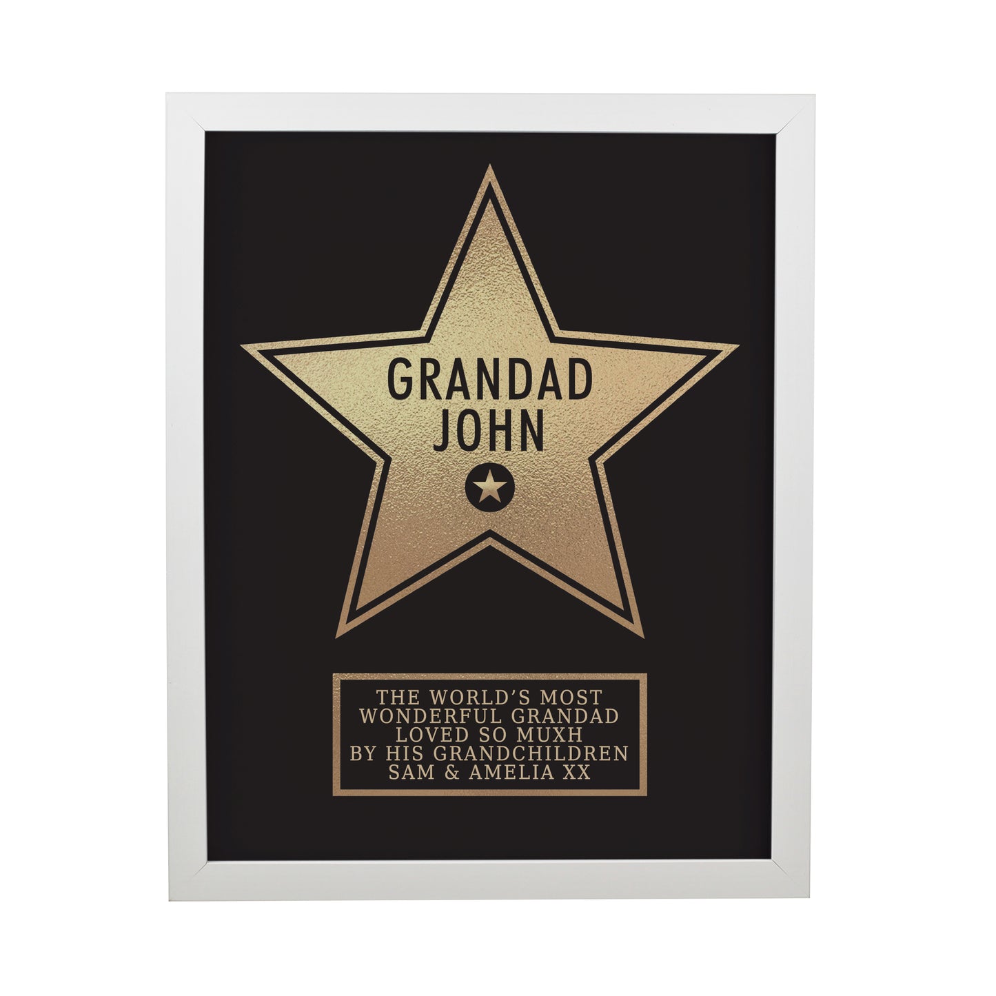 Personalised Father's Day Star Award Framed Print