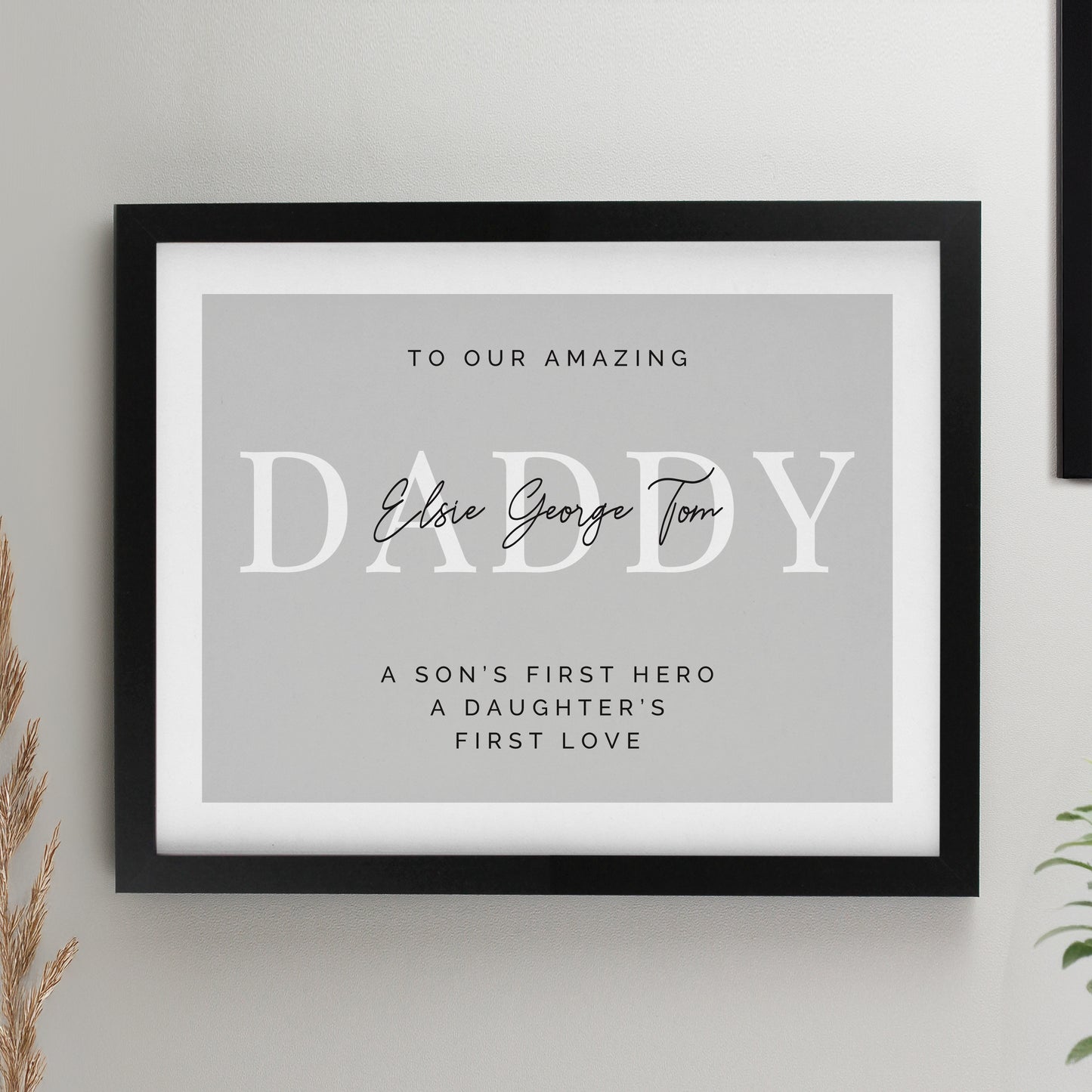 Personalised Father's Day Black Framed Print