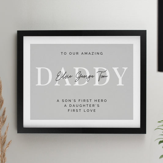 Personalised Father's Day Black Framed Print