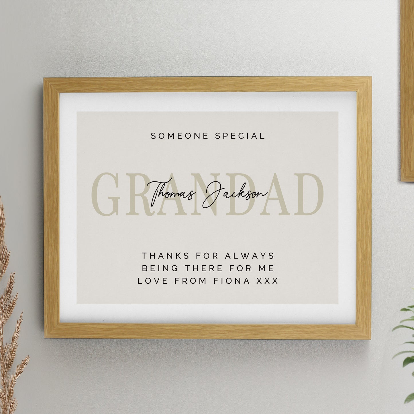 Personalised Father's Day Oak Framed Print