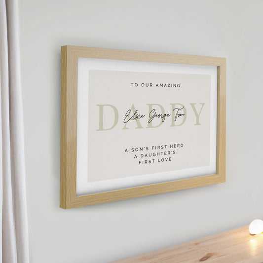 Personalised Father's Day Oak Framed Print