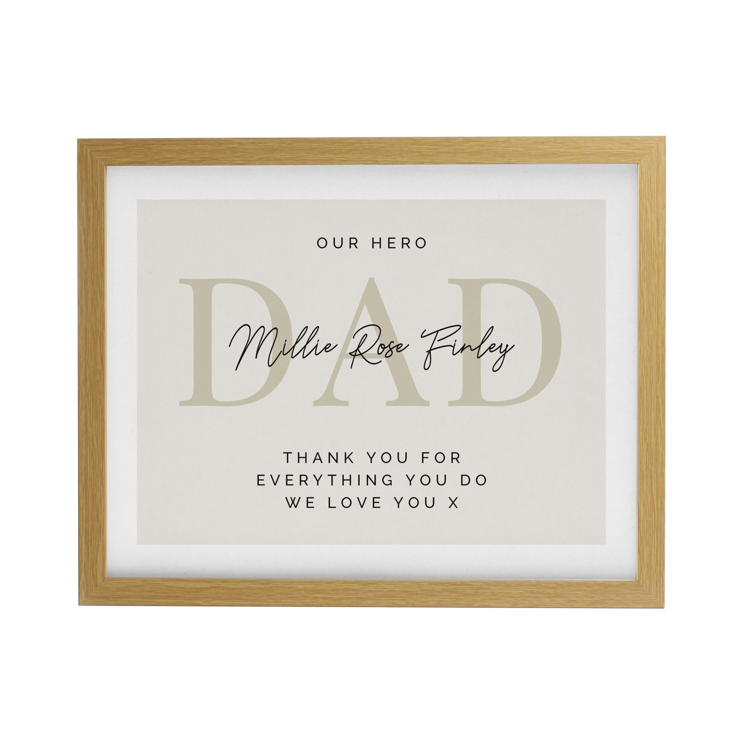 Personalised Father's Day Oak Framed Print