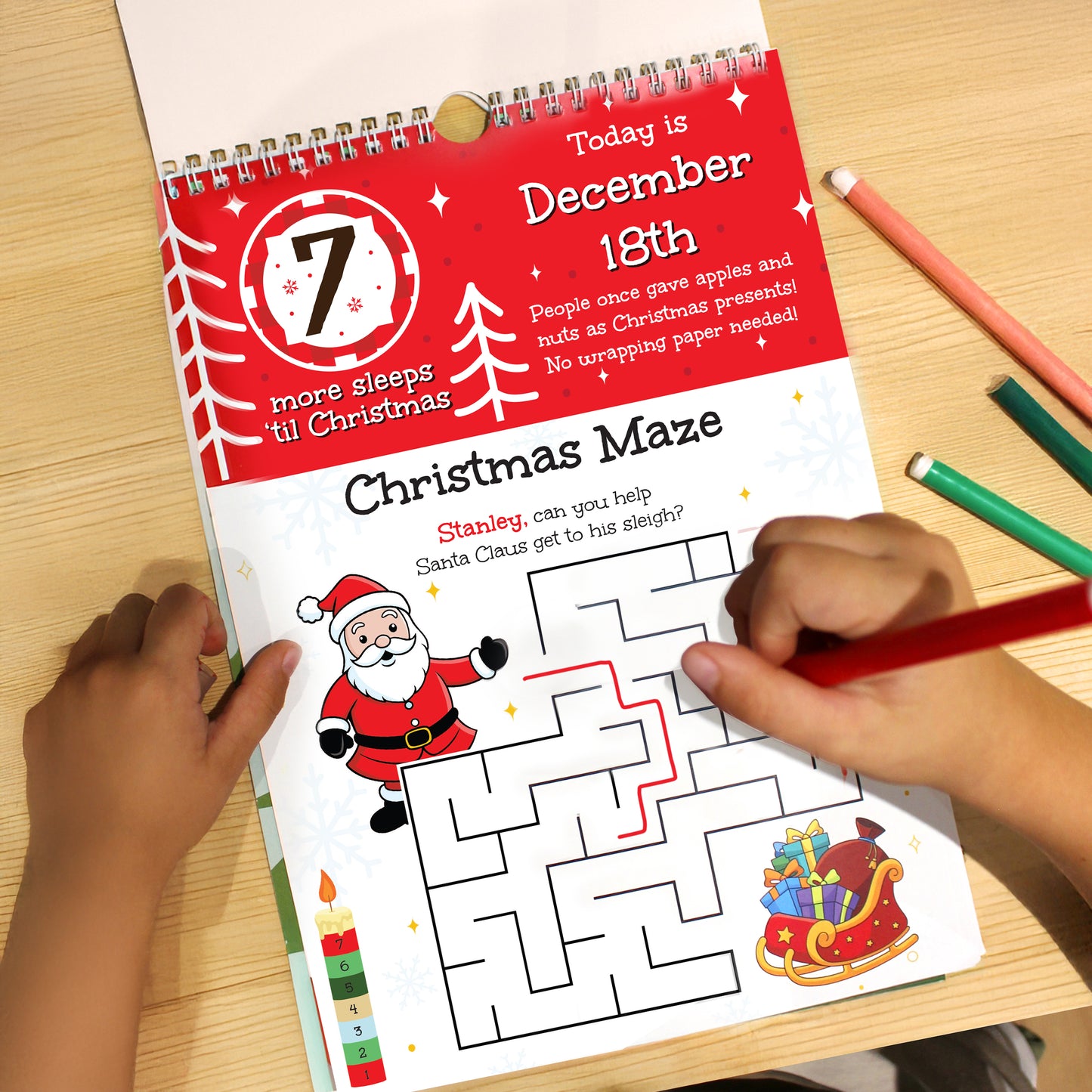 Personalised '24 Sleeps' Kids Activity Advent Calendar