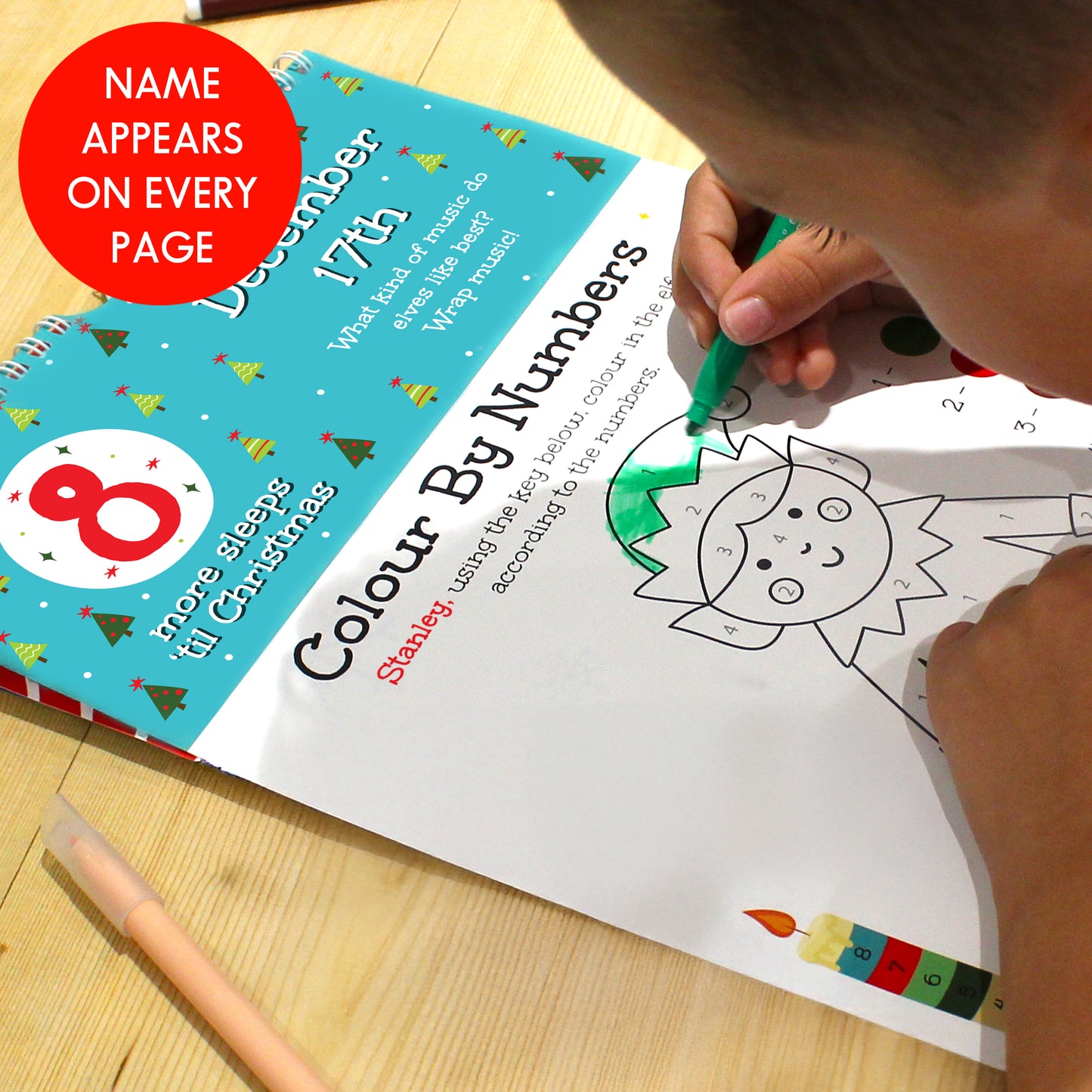 Personalised '24 Sleeps' Kids Activity Advent Calendar