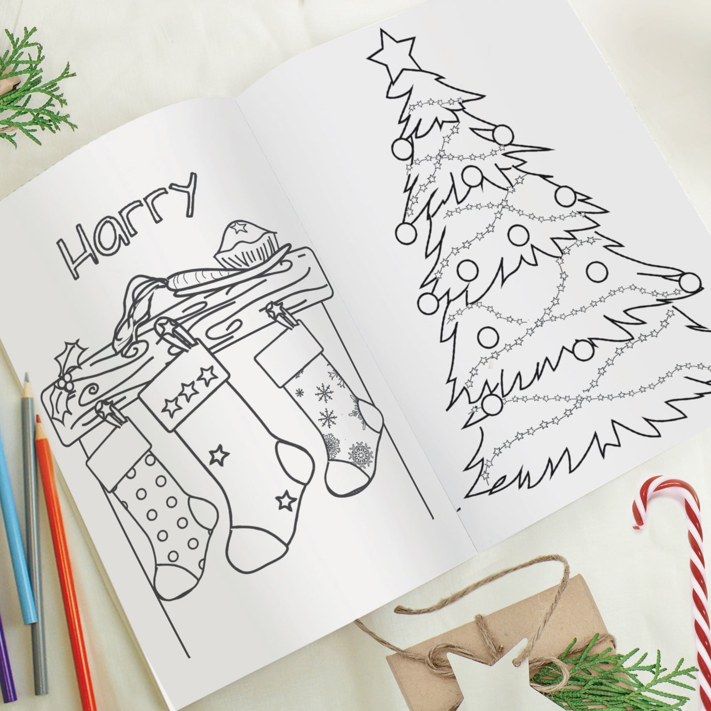 Personalised Christmas Colouring Book – Stocking Filler