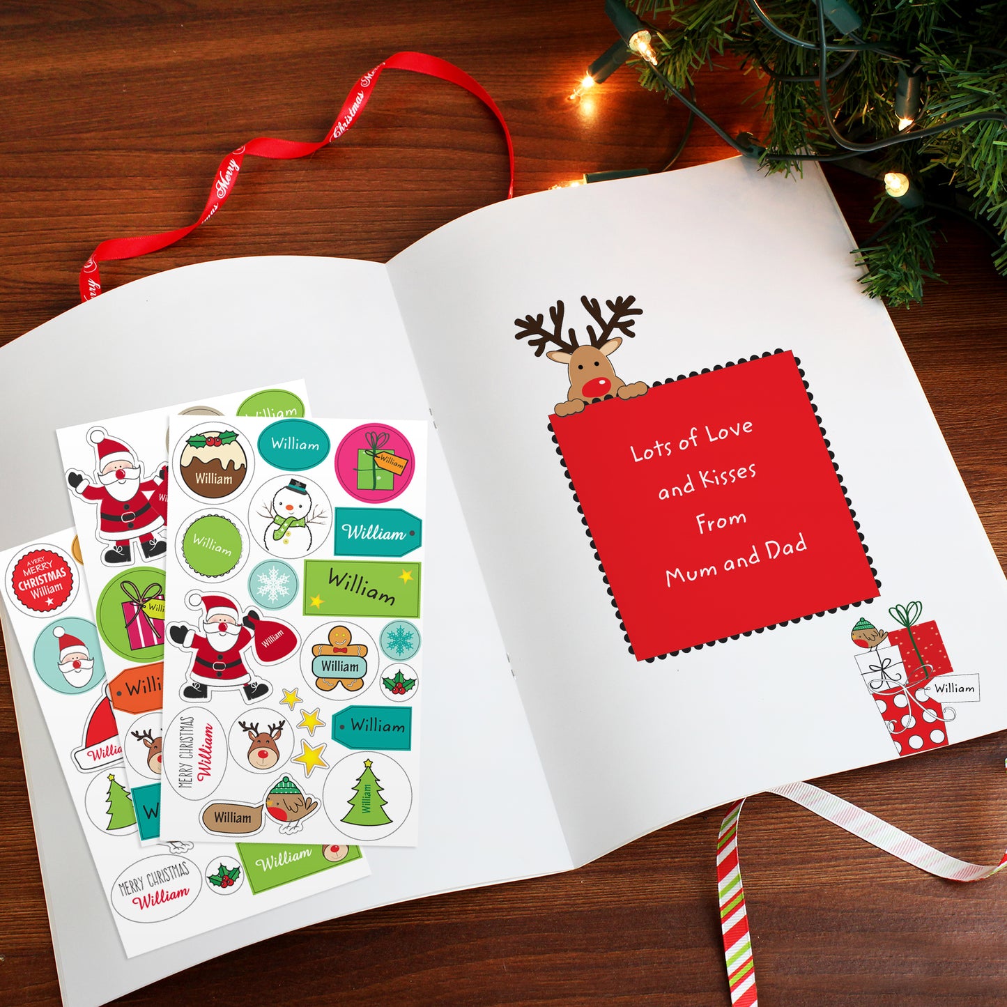 Personalised Christmas Activity Book With Stickers – Stocking Filler