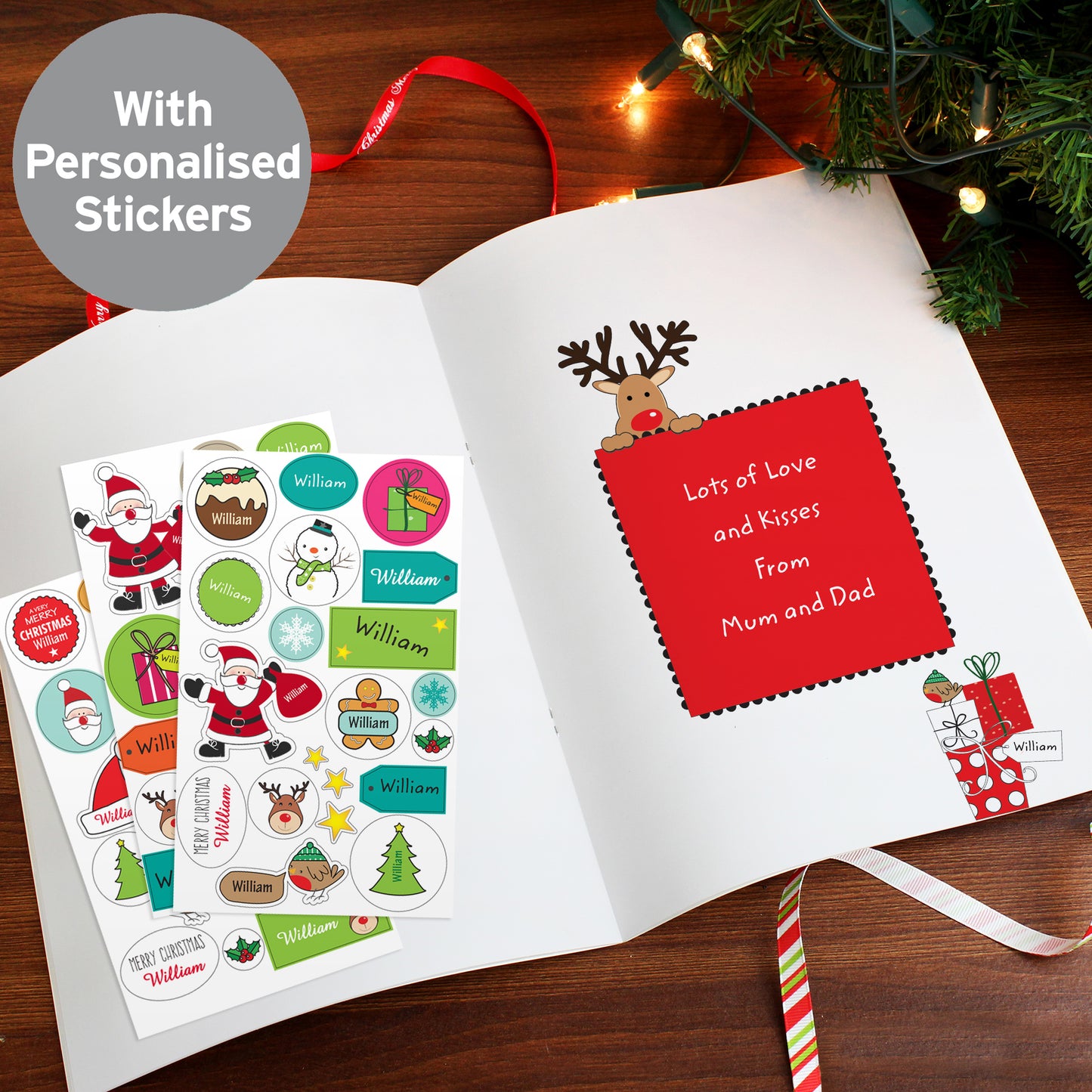 Personalised Christmas Activity Book With Stickers – Stocking Filler