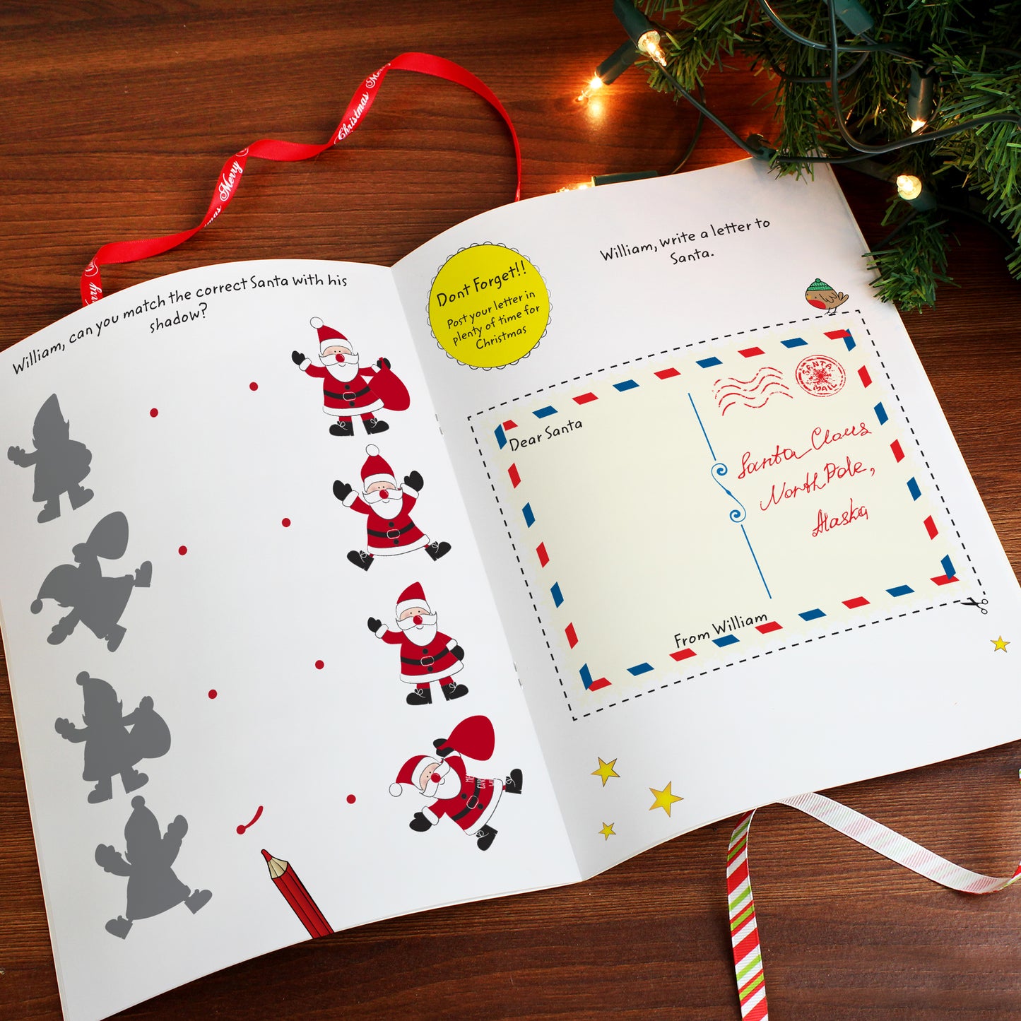 Personalised Christmas Activity Book With Stickers – Stocking Filler