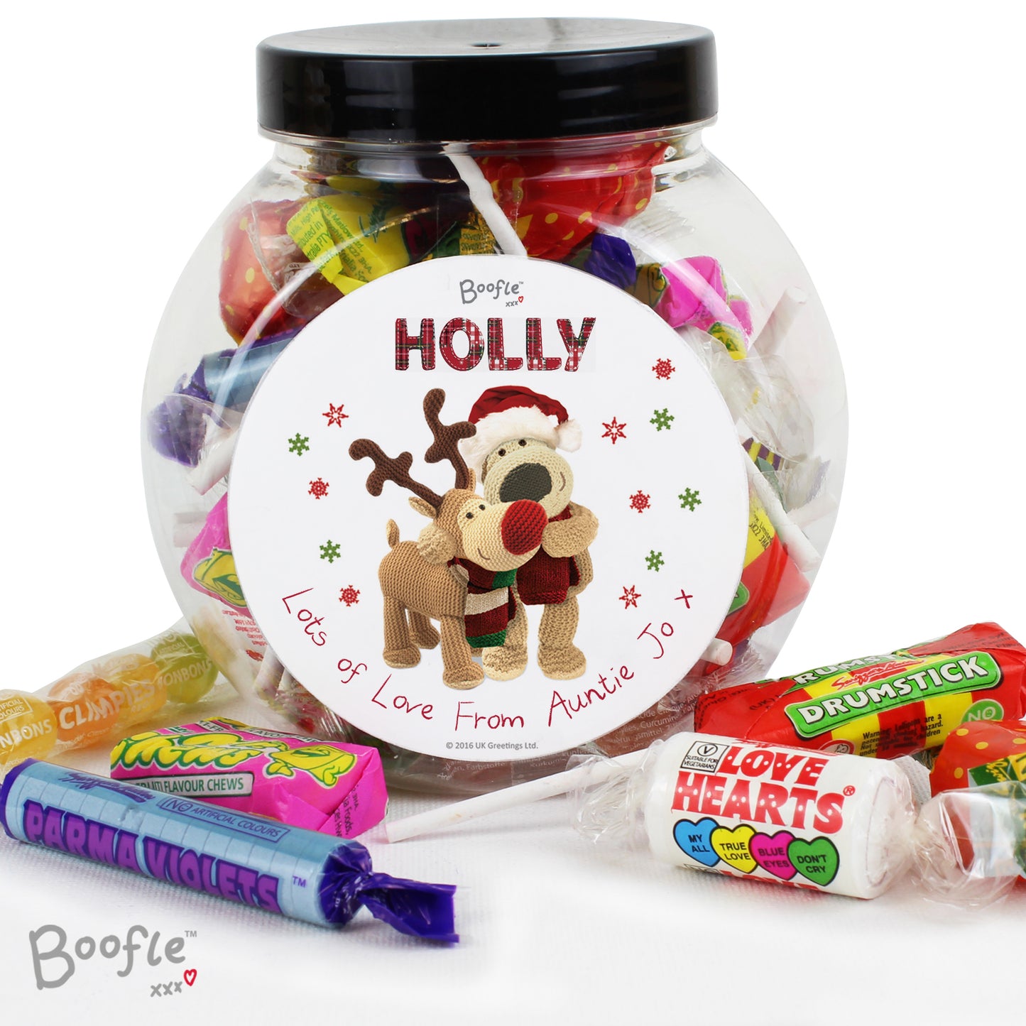 Personalised Boofle Christmas Sweet Jar – Stocking Filler